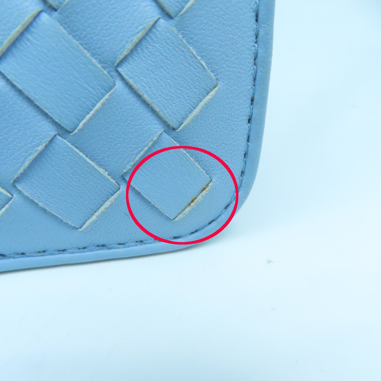 BOTTEGA VENETA 牛皮皮革Chain Shoulder黑扣鏈帶肩背袋淺藍色