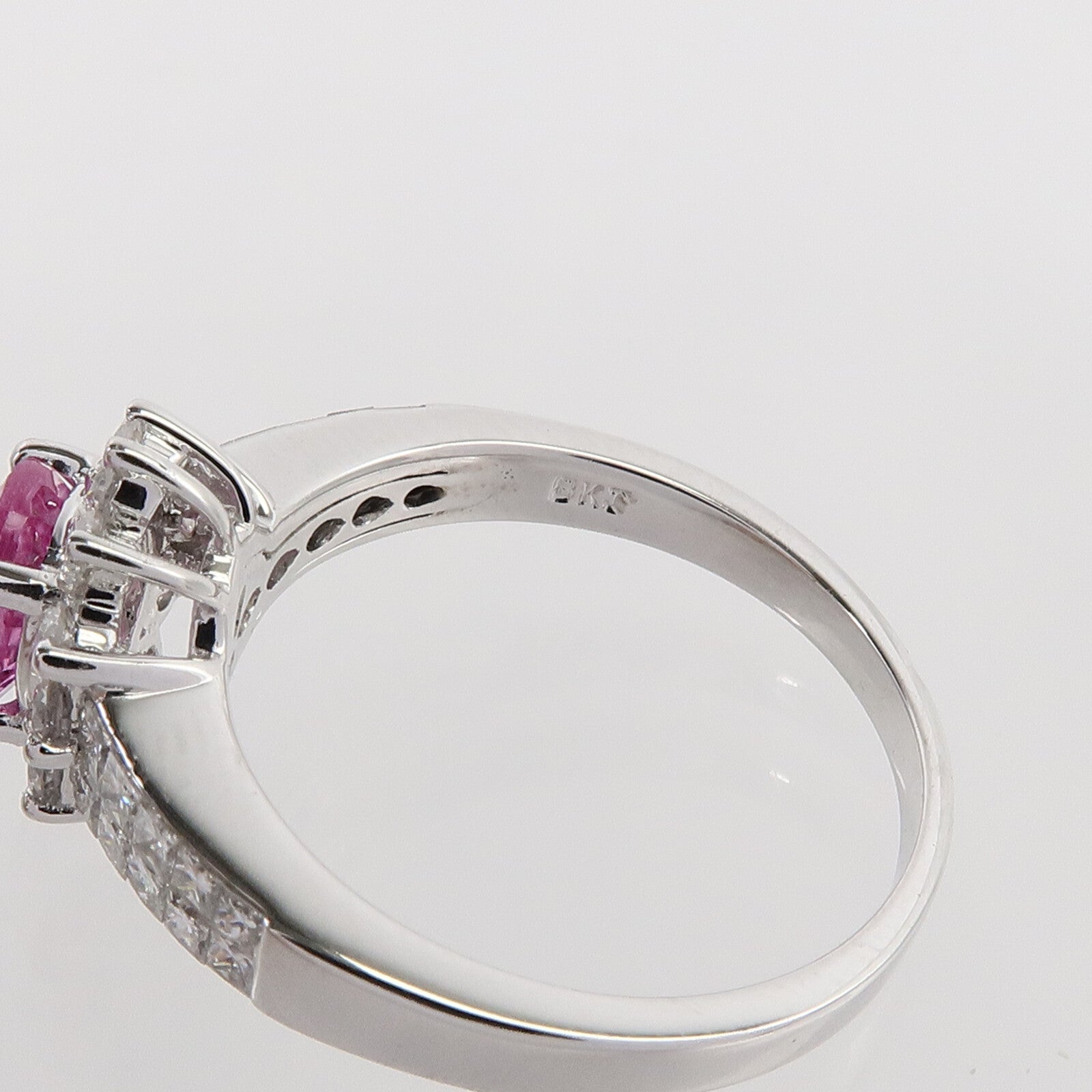 JEWELRY 18K白金Pink Sappire Diamond Ring粉紅藍寶石鑽石戒指