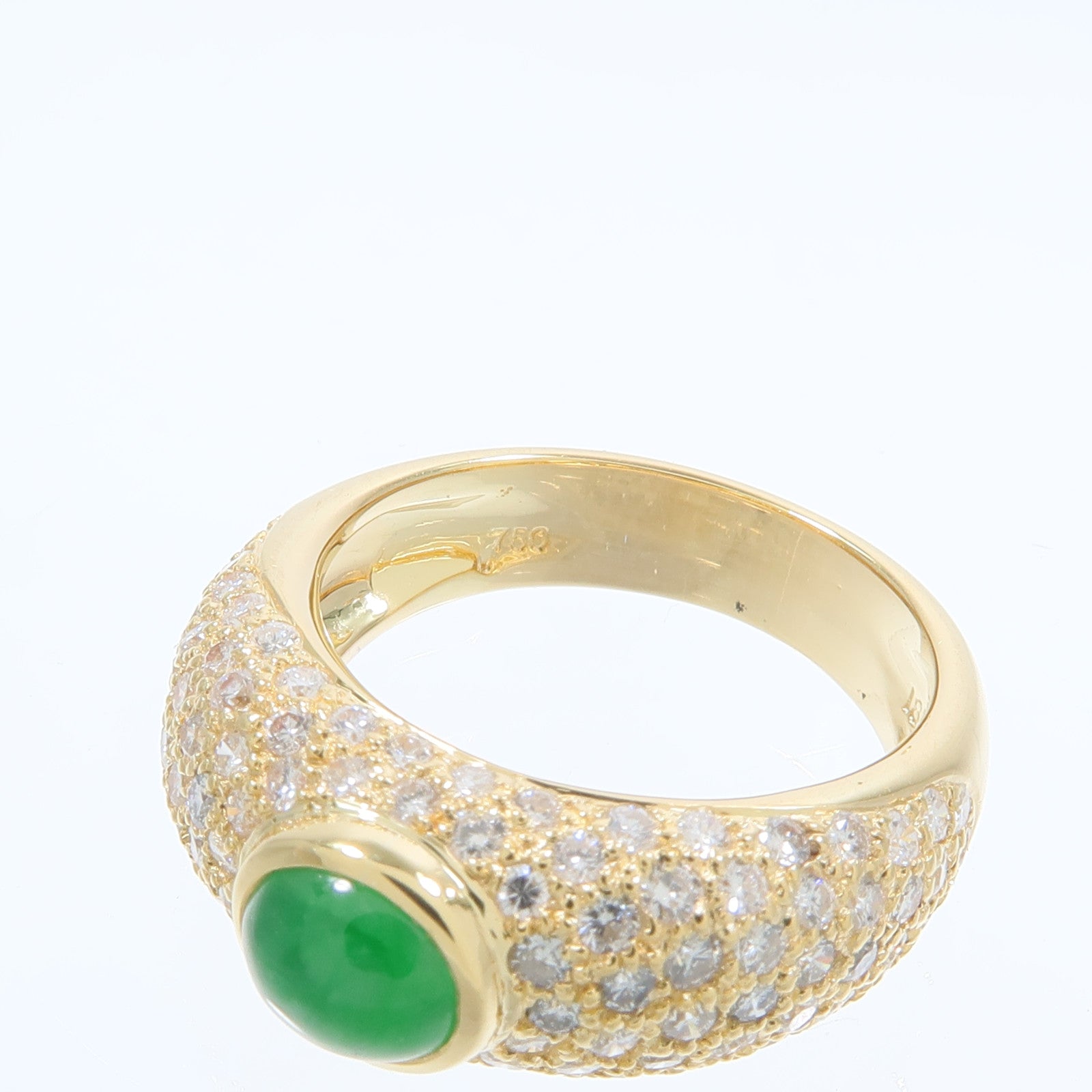 JEWELRY 18K黃金Jade Diamond Ring翡翠/鑽石戒指