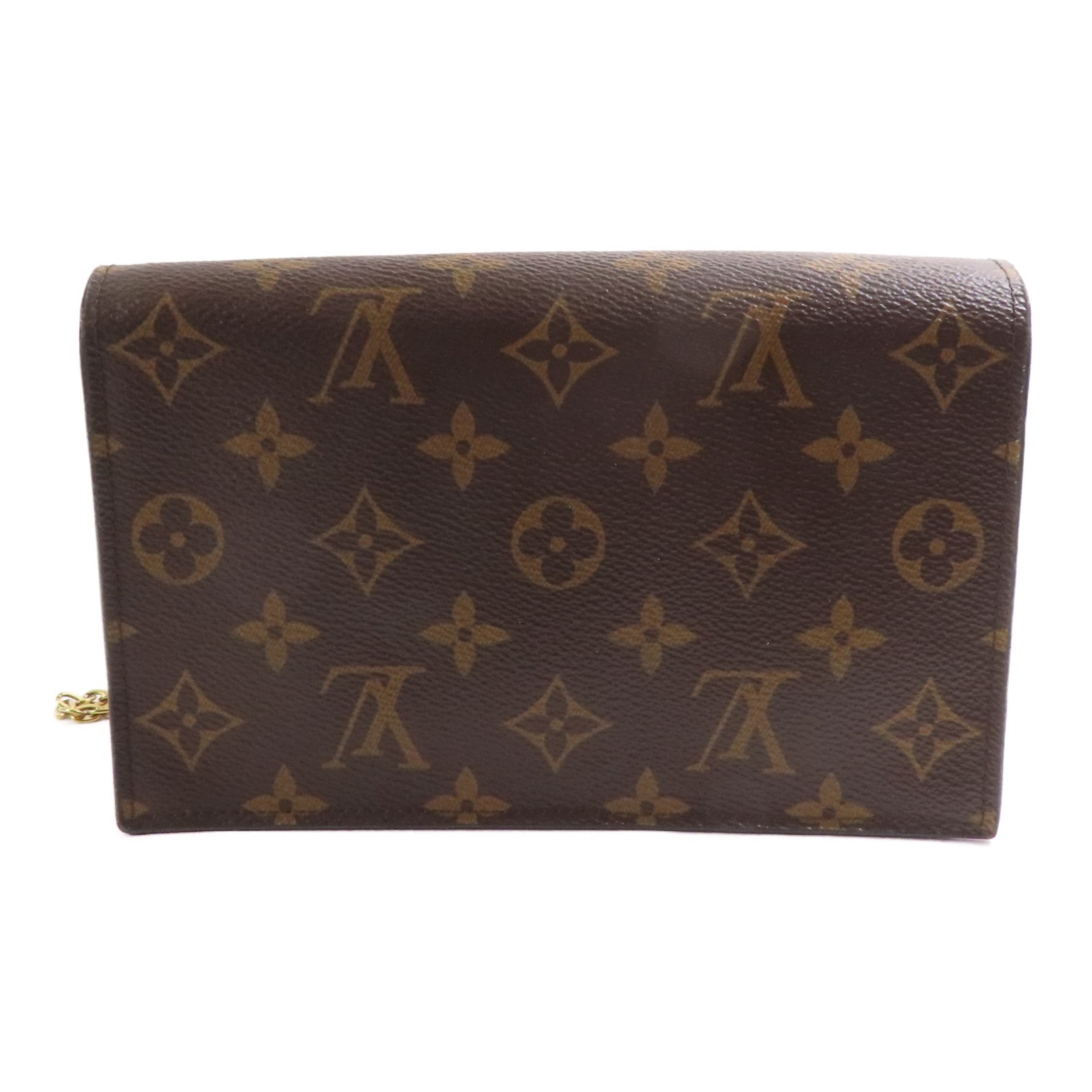 LOUIS VUITTON Monogram Flore Chain Wallet金扣鏈帶肩背袋