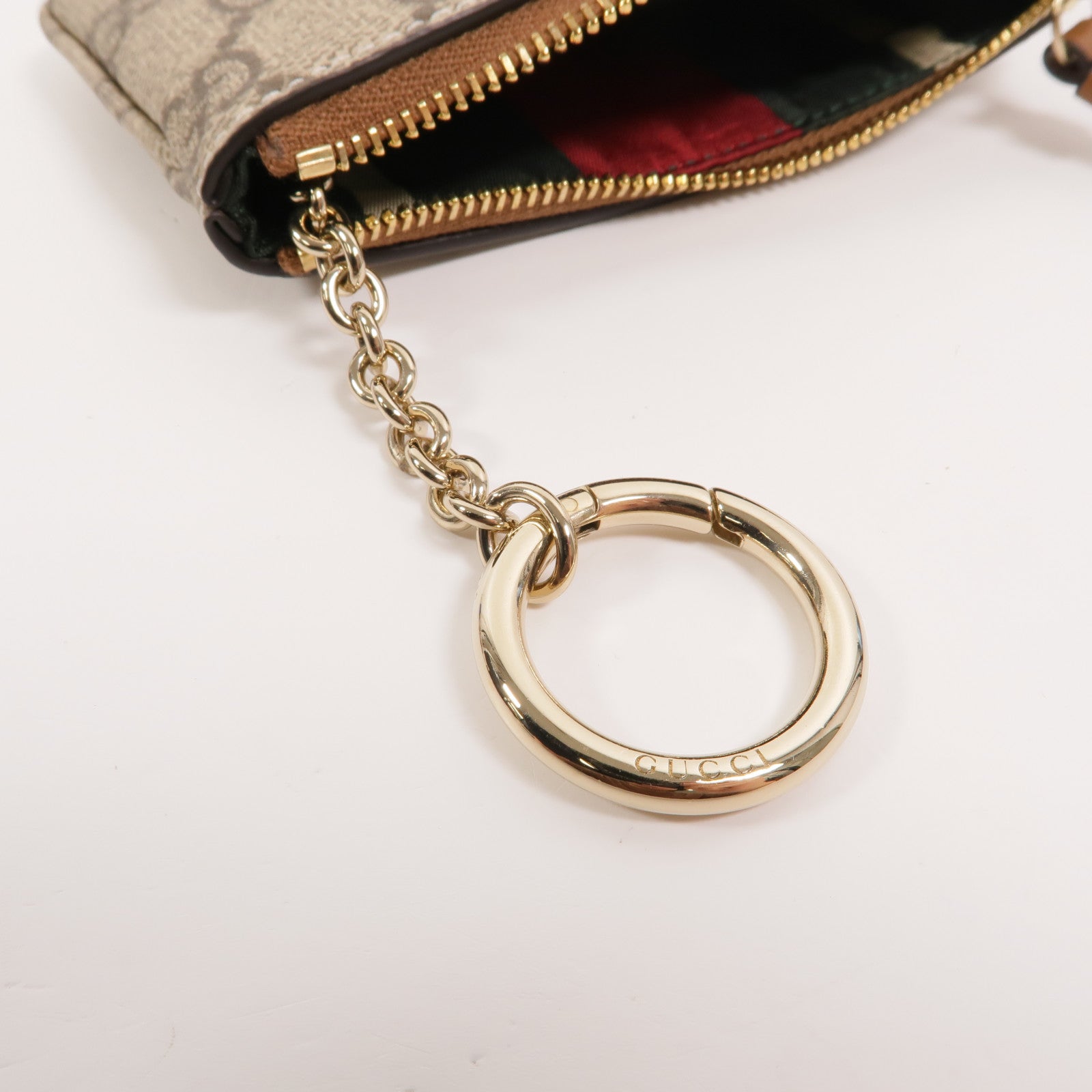 GUCCI 塗層帆布GG Emblem Key&Coin Case零錢包