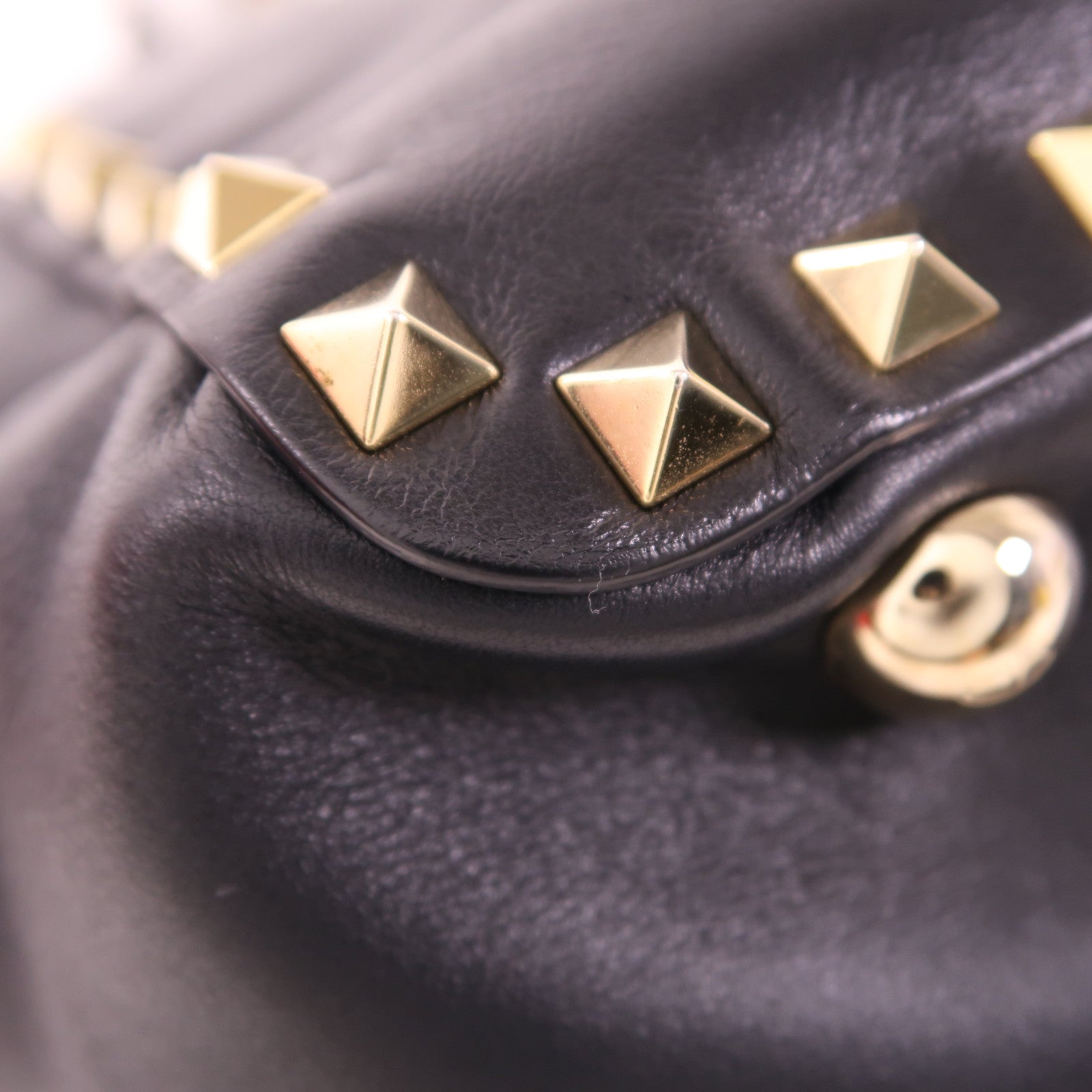 Valentino 牛皮皮革2 Way Shoulder金扣手挽肩背兩用袋