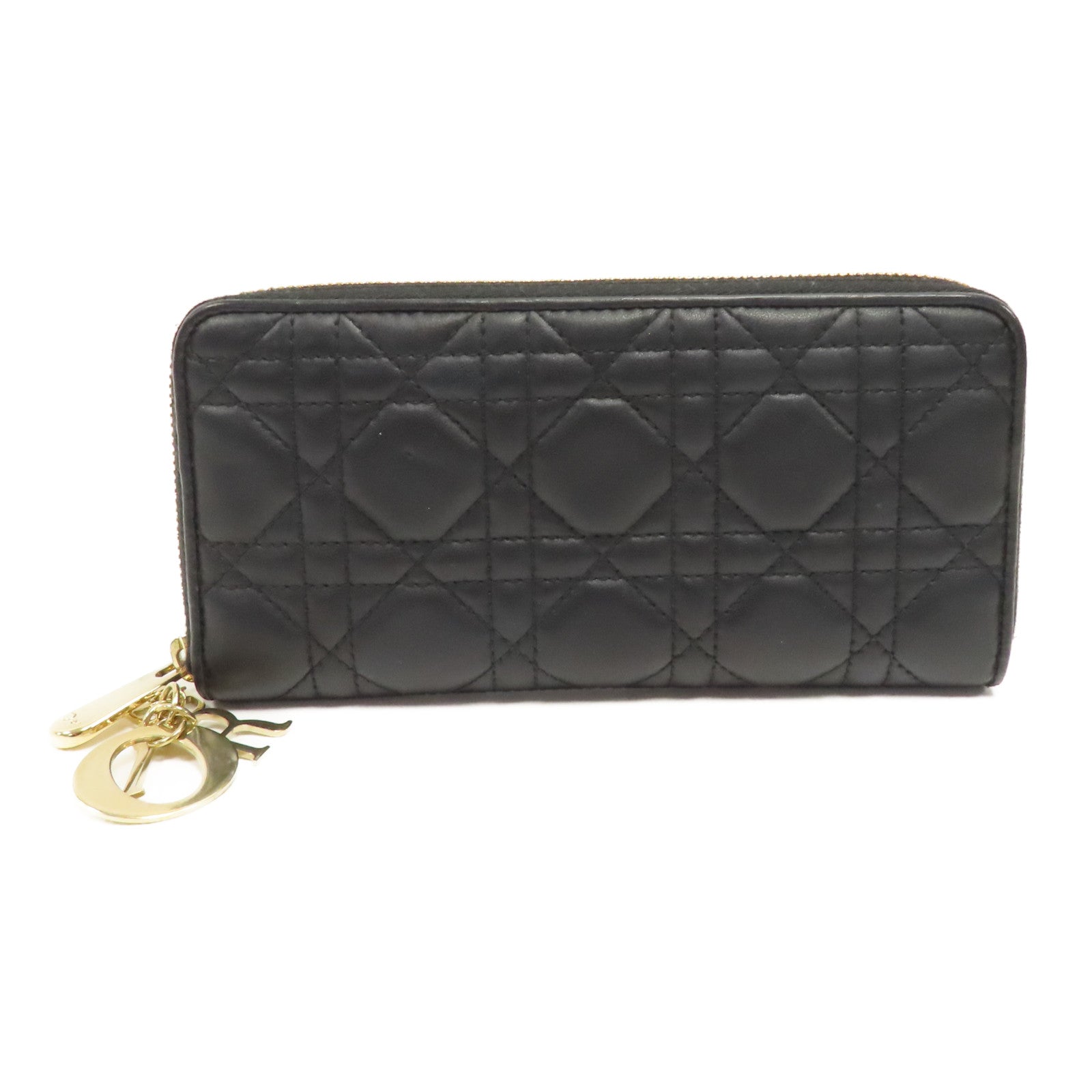 Dior 牛皮皮革Long Wallet金扣長錢包黑色