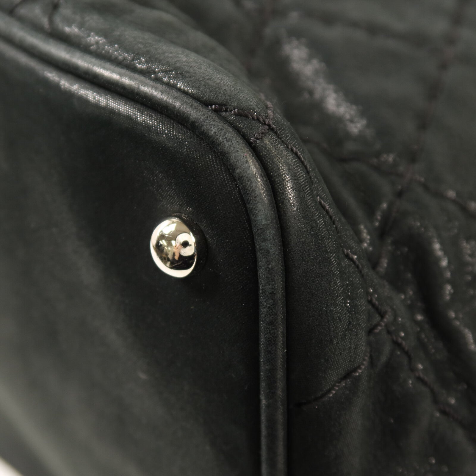 CHANEL 牛皮皮革Shoulder Bag銀扣手挽肩背兩用袋