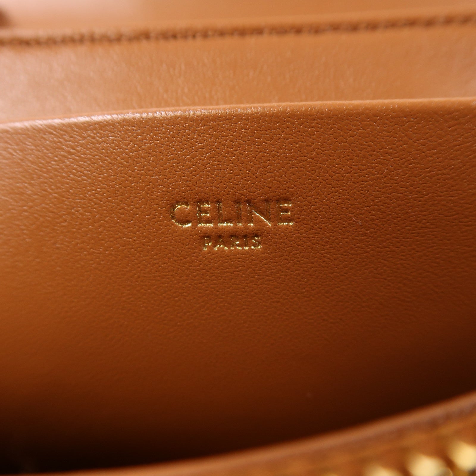 CELINE 塗層帆布Victoire Triomphe金扣鏈帶肩背袋