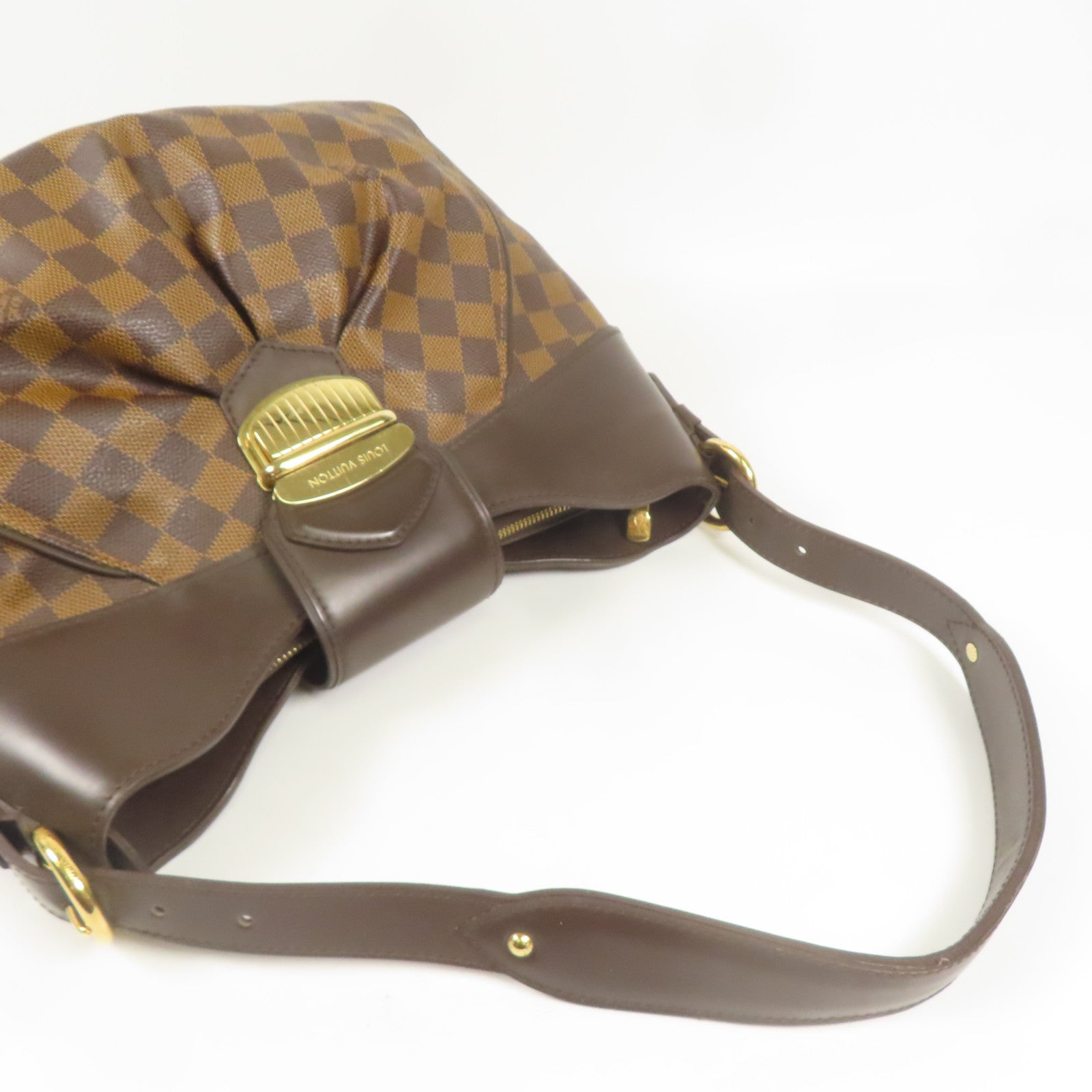 LOUIS VUITTON Damier Sistina MM金扣肩背袋