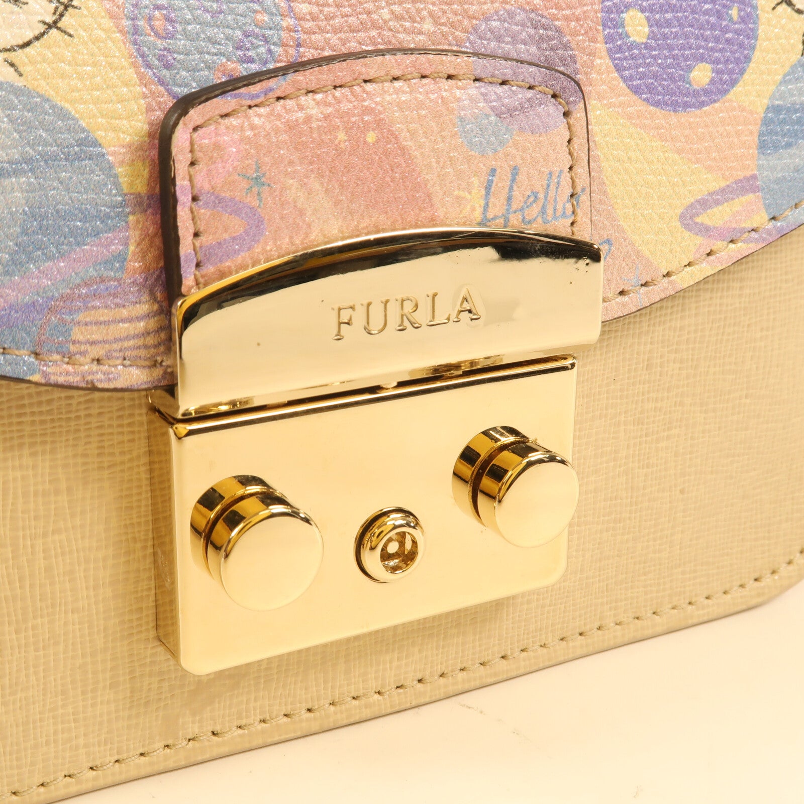 Furla 牛皮皮革Chain Bag金扣肩背袋