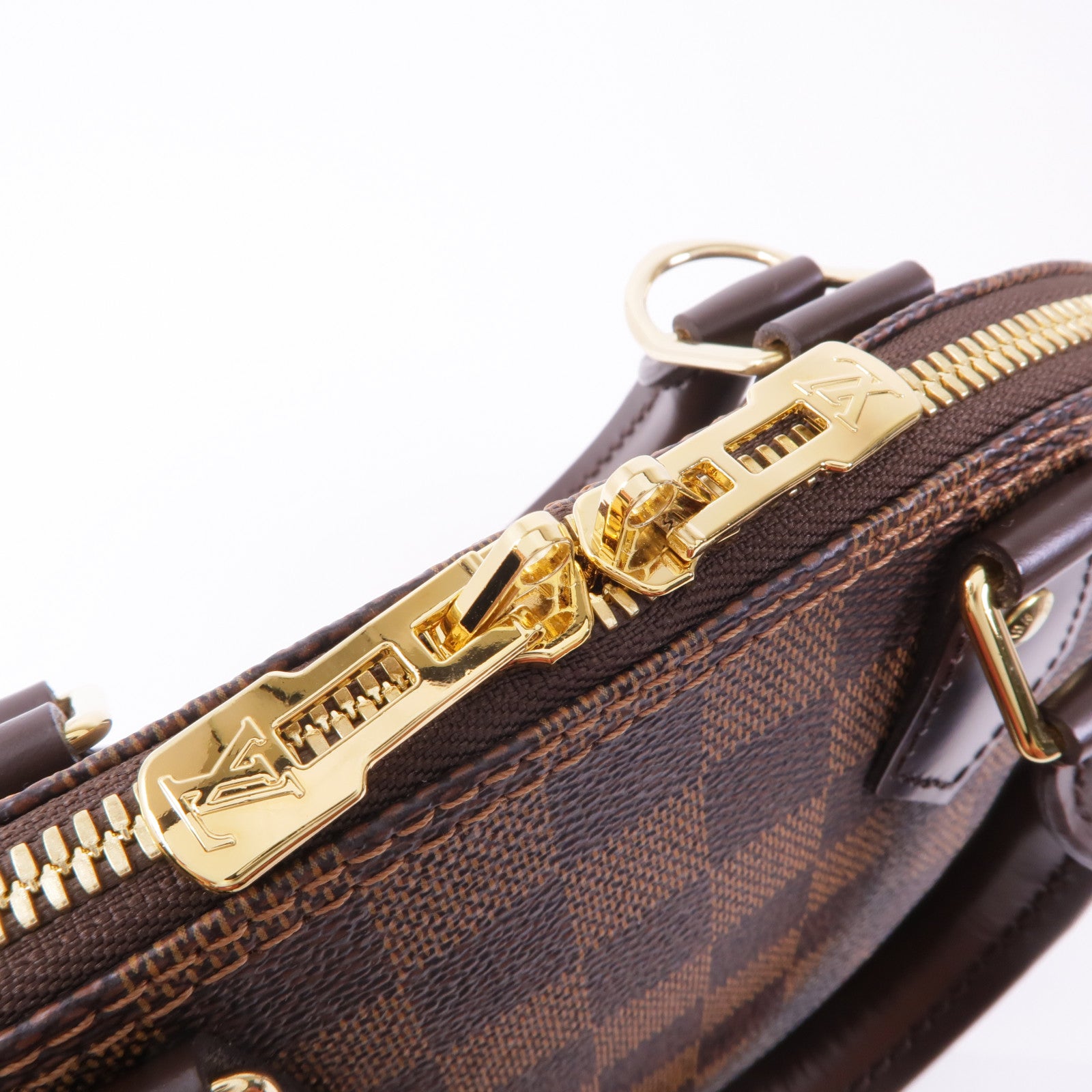 LOUIS VUITTON Damier Alma BB金扣手挽肩背兩用袋棕色