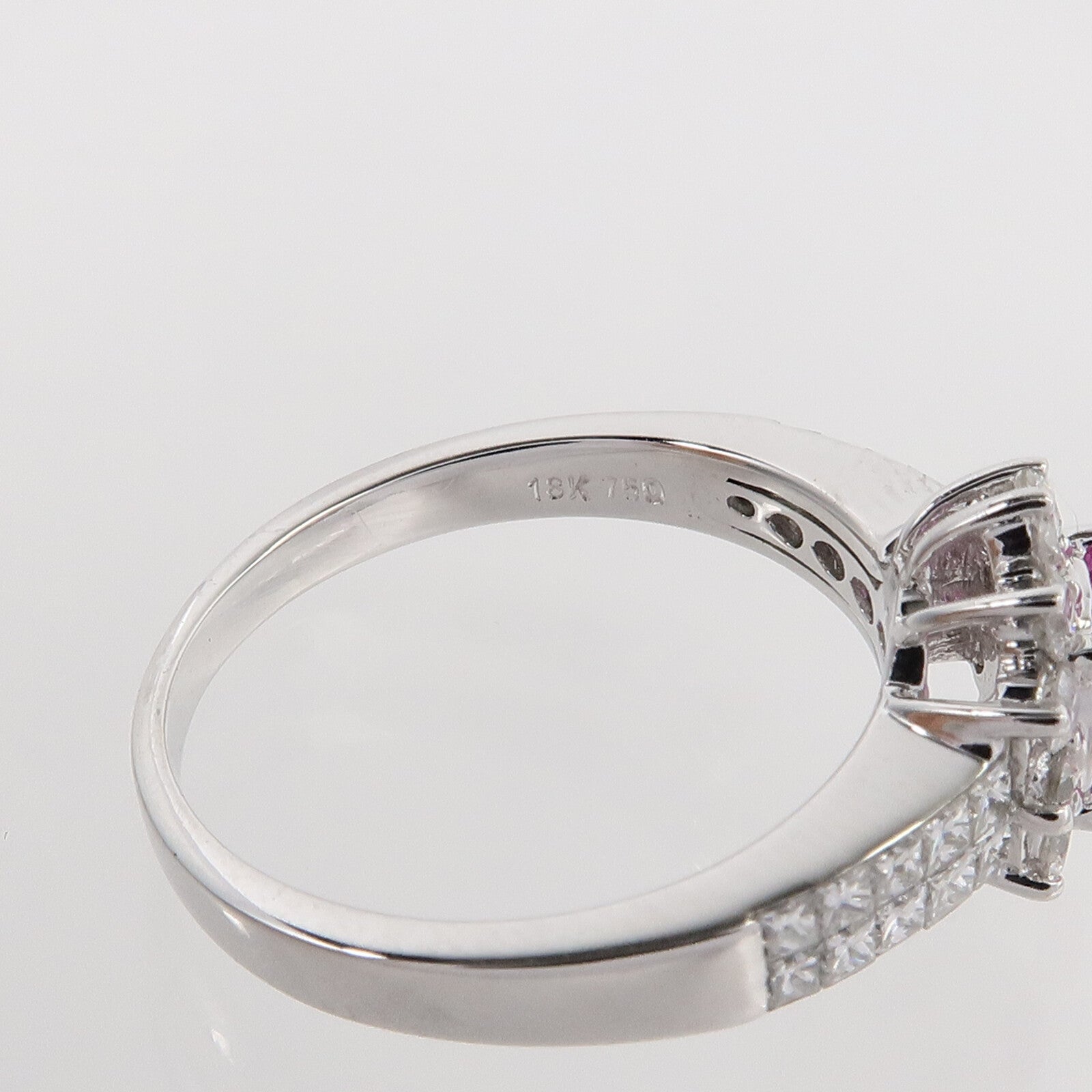 JEWELRY 18K白金Pink Sappire Diamond Ring粉紅藍寶石鑽石戒指