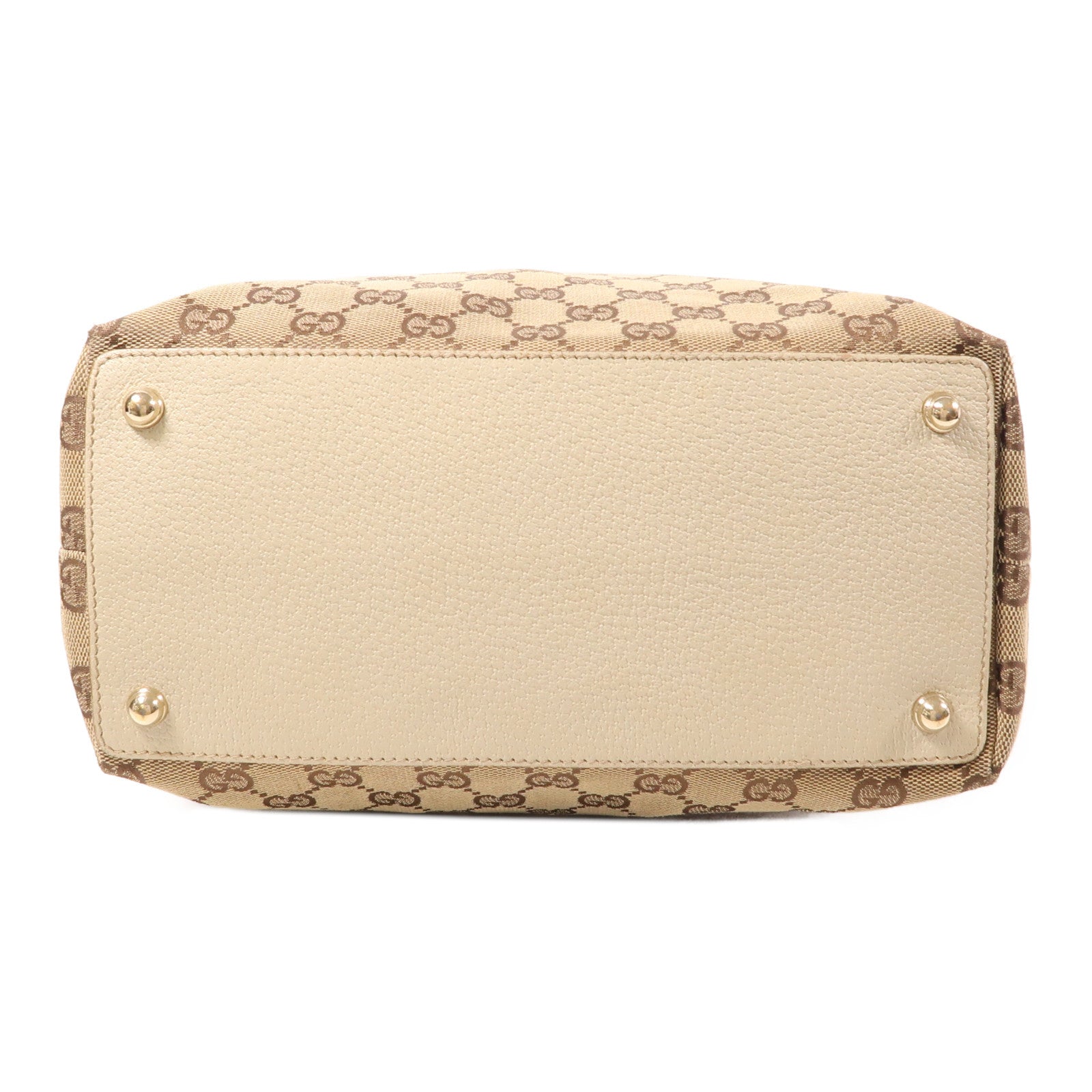 GUCCI GG GHW Shoulder Tote Bag 120836 GG Canvas Brown