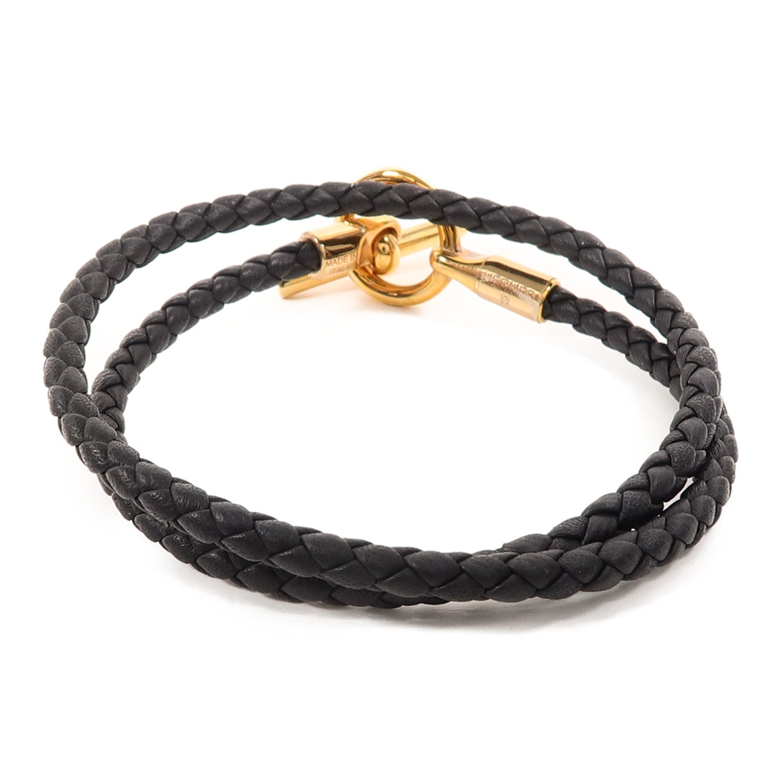 HERMES Swift皮革Glenan Double Tour Bracelet手帶Noir