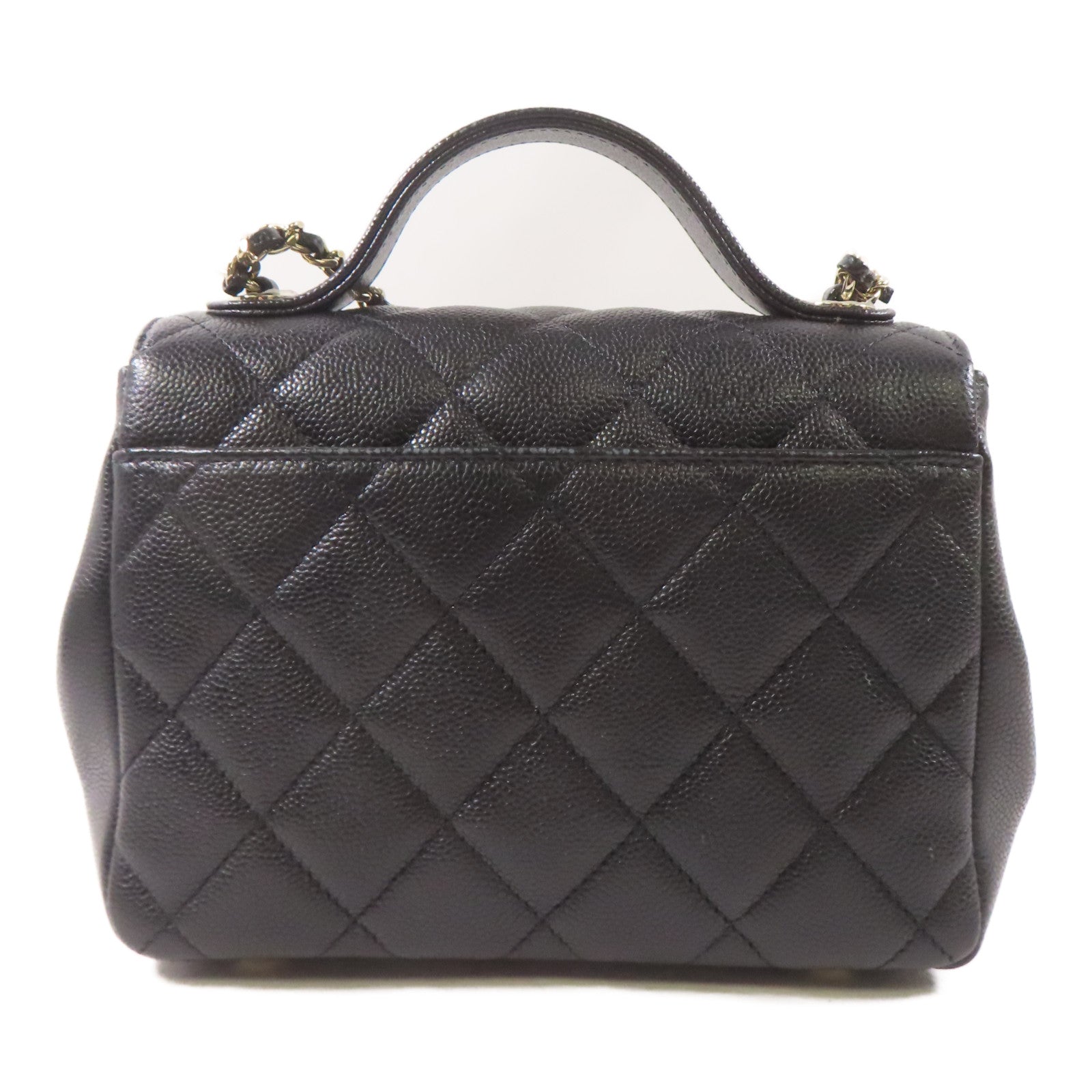 CHANEL 牛皮皮革2 Way Shoulder Bag金扣手挽肩背兩用袋黑色