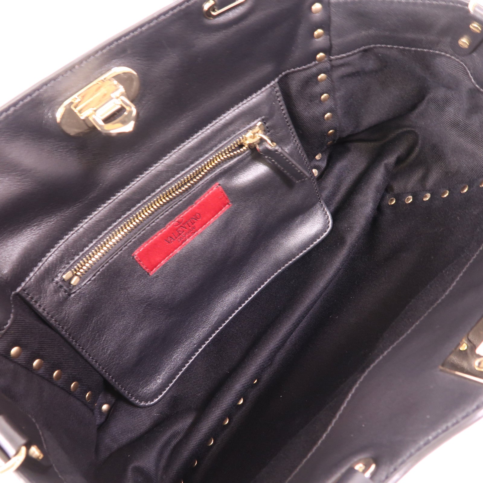 Valentino 牛皮皮革2 Way Shoulder金扣手挽肩背兩用袋