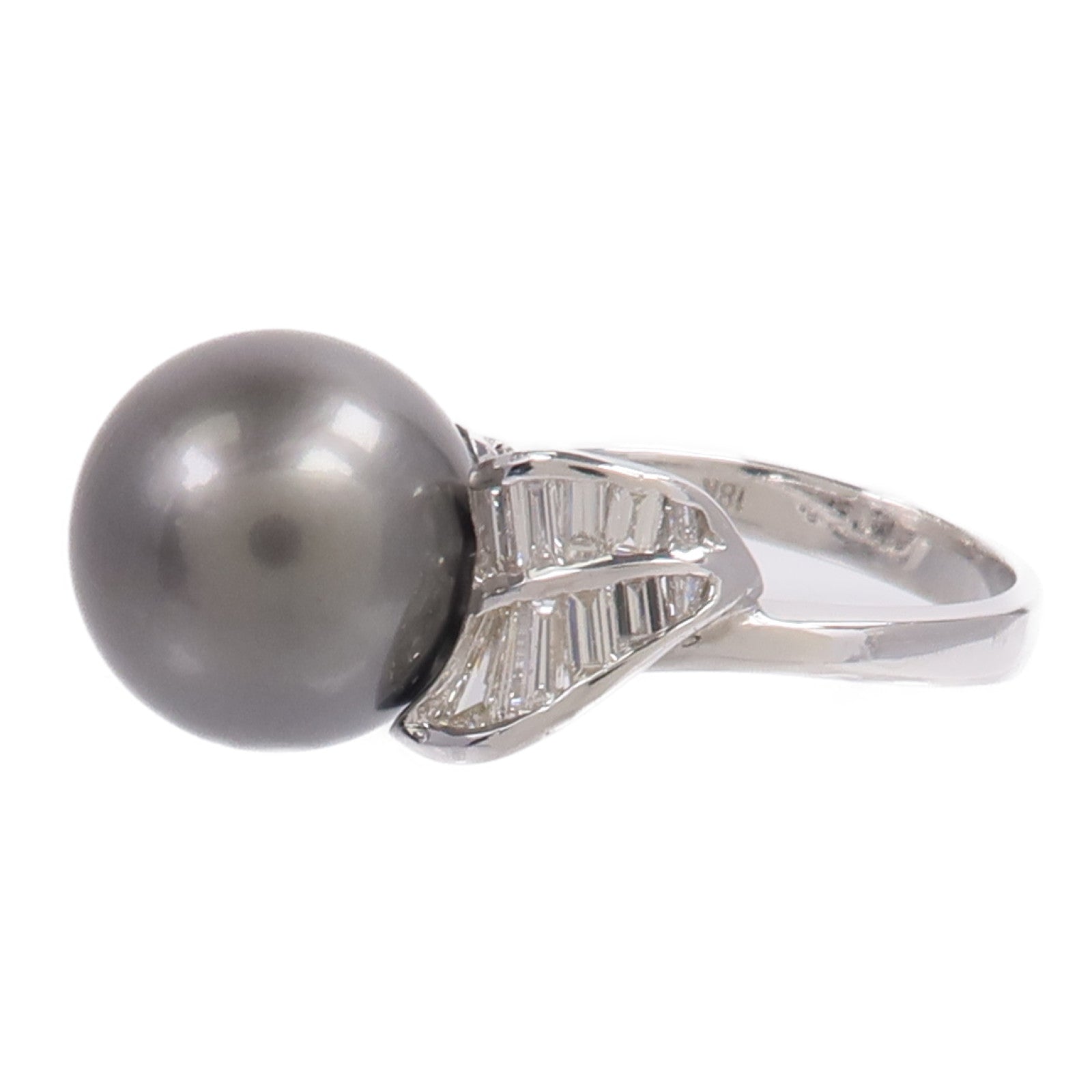 JEWELRY 18K白金Pearl Diamond Ring珍珠/鑽石戒指