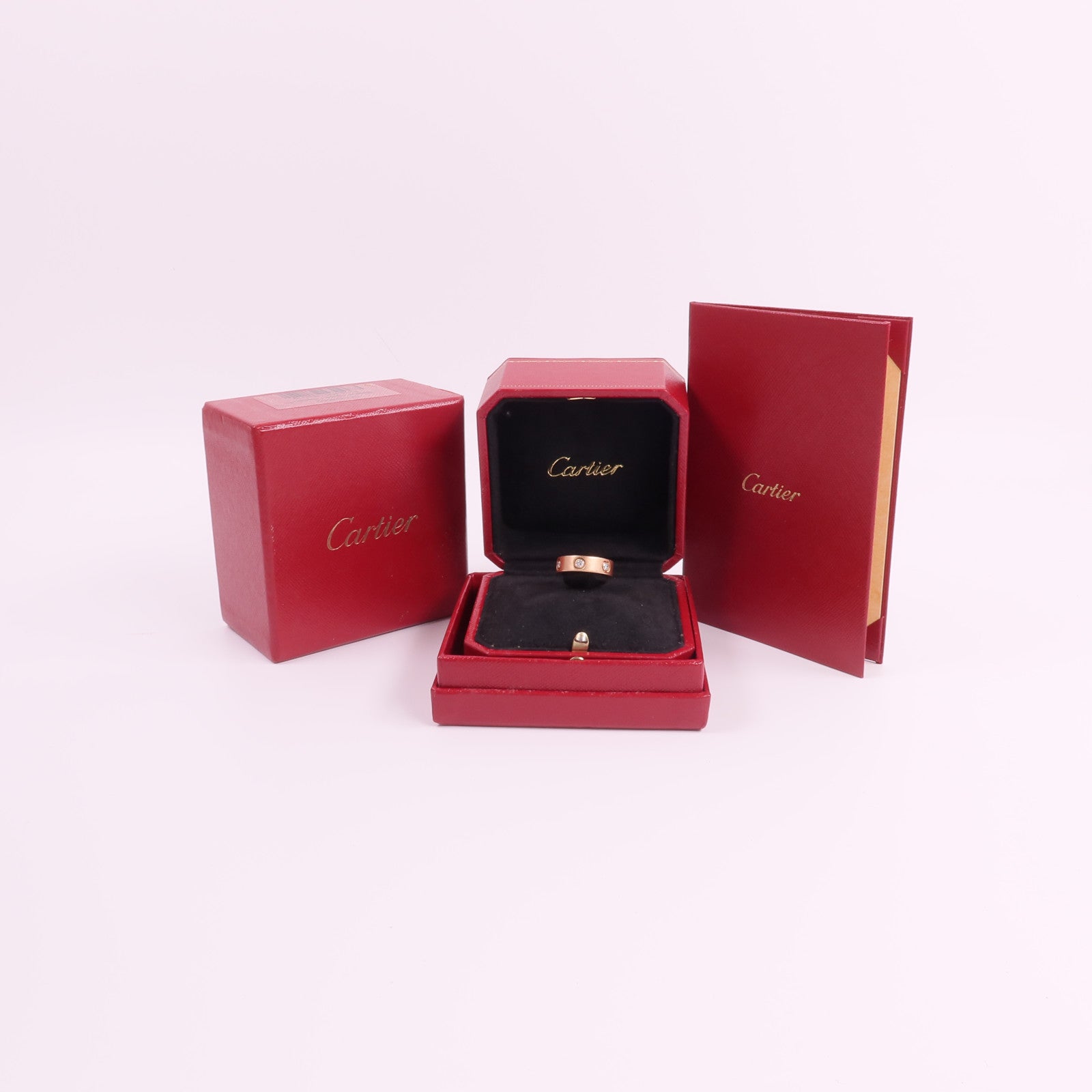 CARTIER 18K玫瑰金Love Ring 6 Diamonds鑽石戒指
