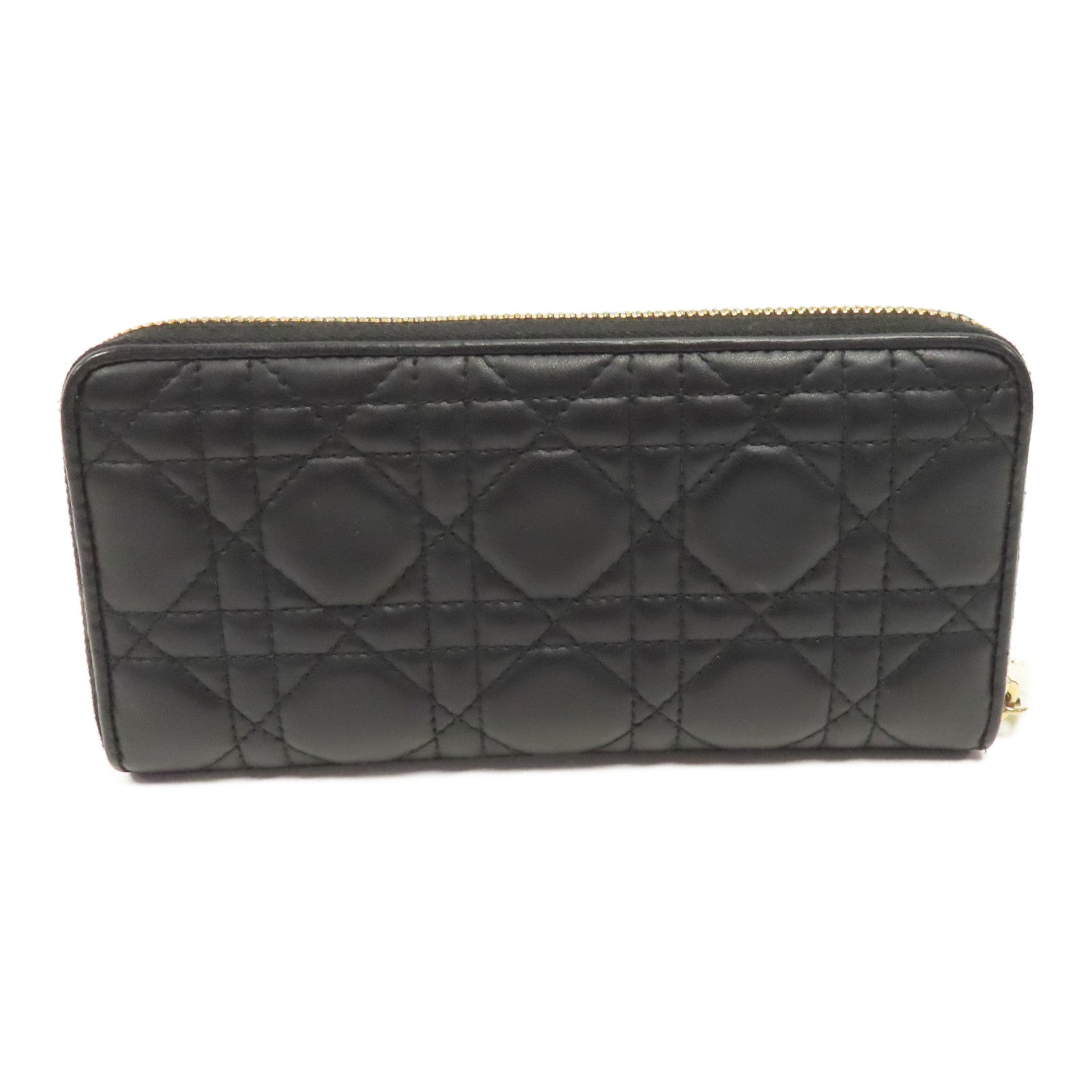 Dior 牛皮皮革Long Wallet金扣長錢包黑色