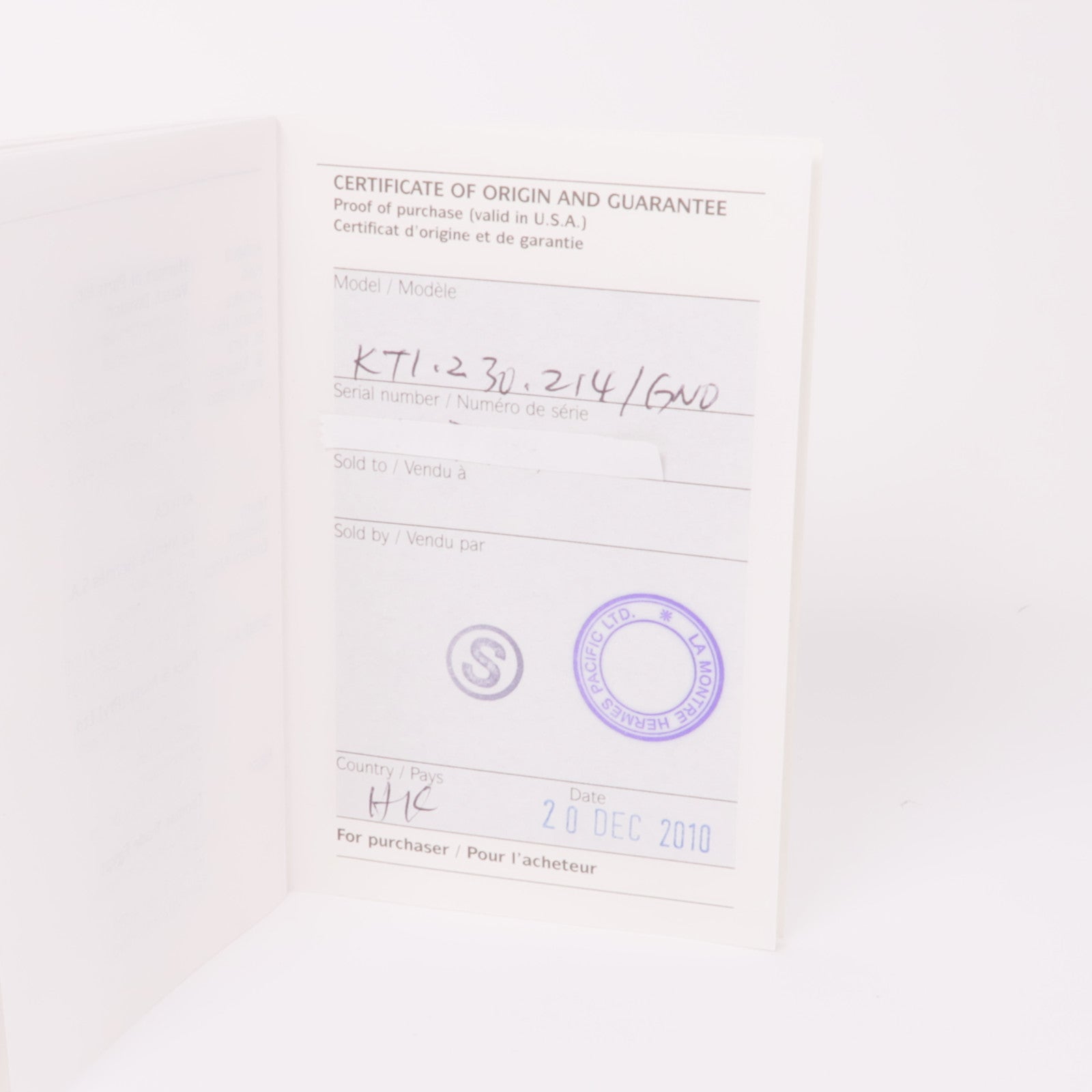 HERMES H Watch TA1.210