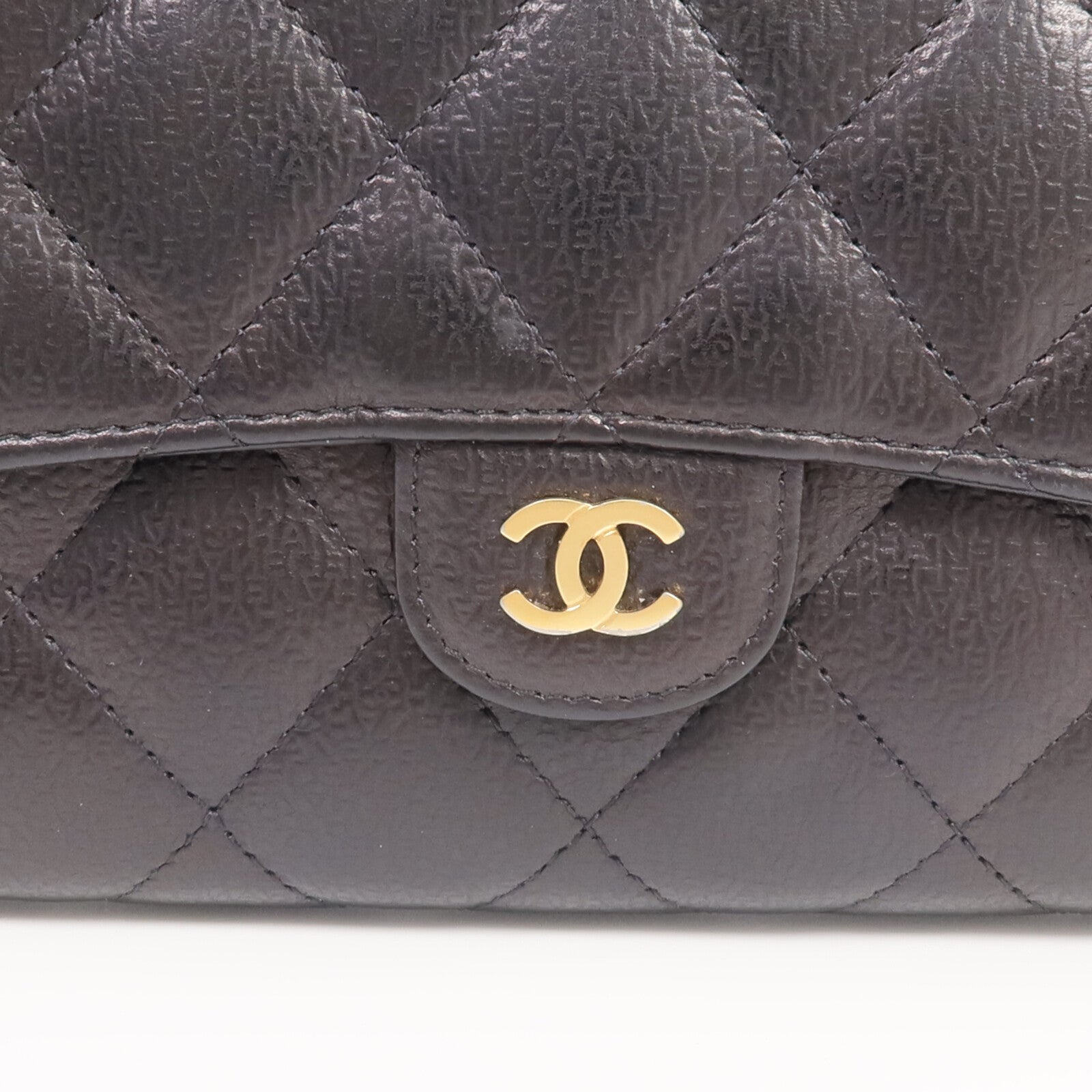 CHANEL 牛皮皮革Long Wallet金扣長錢包