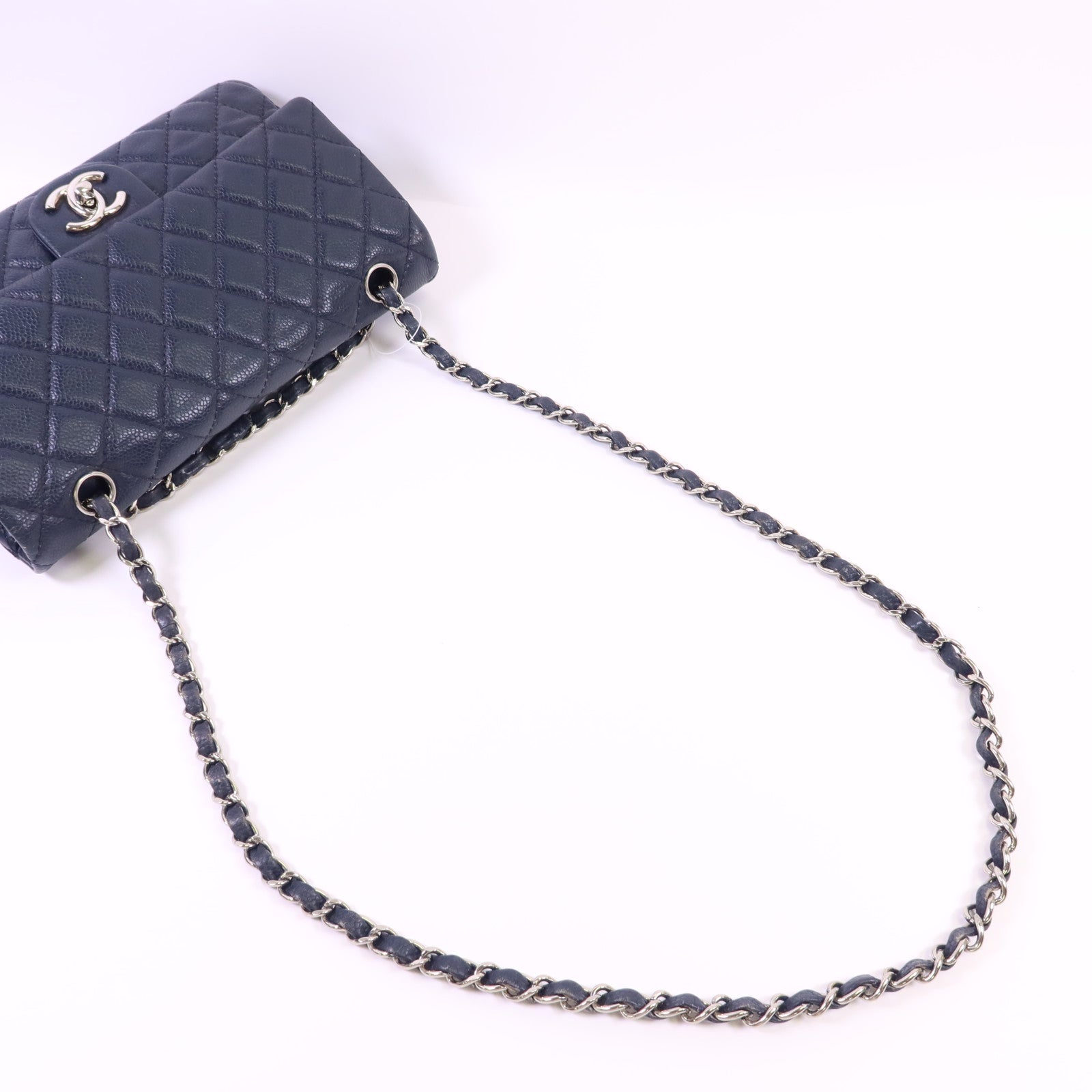 CHANEL 牛皮皮革Classic 25銀扣鏈帶肩背袋