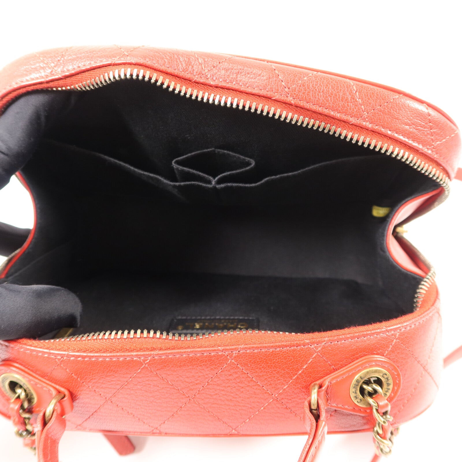 CHANEL 牛皮皮革Coco Curve Bag鏈帶手挽肩背兩用袋