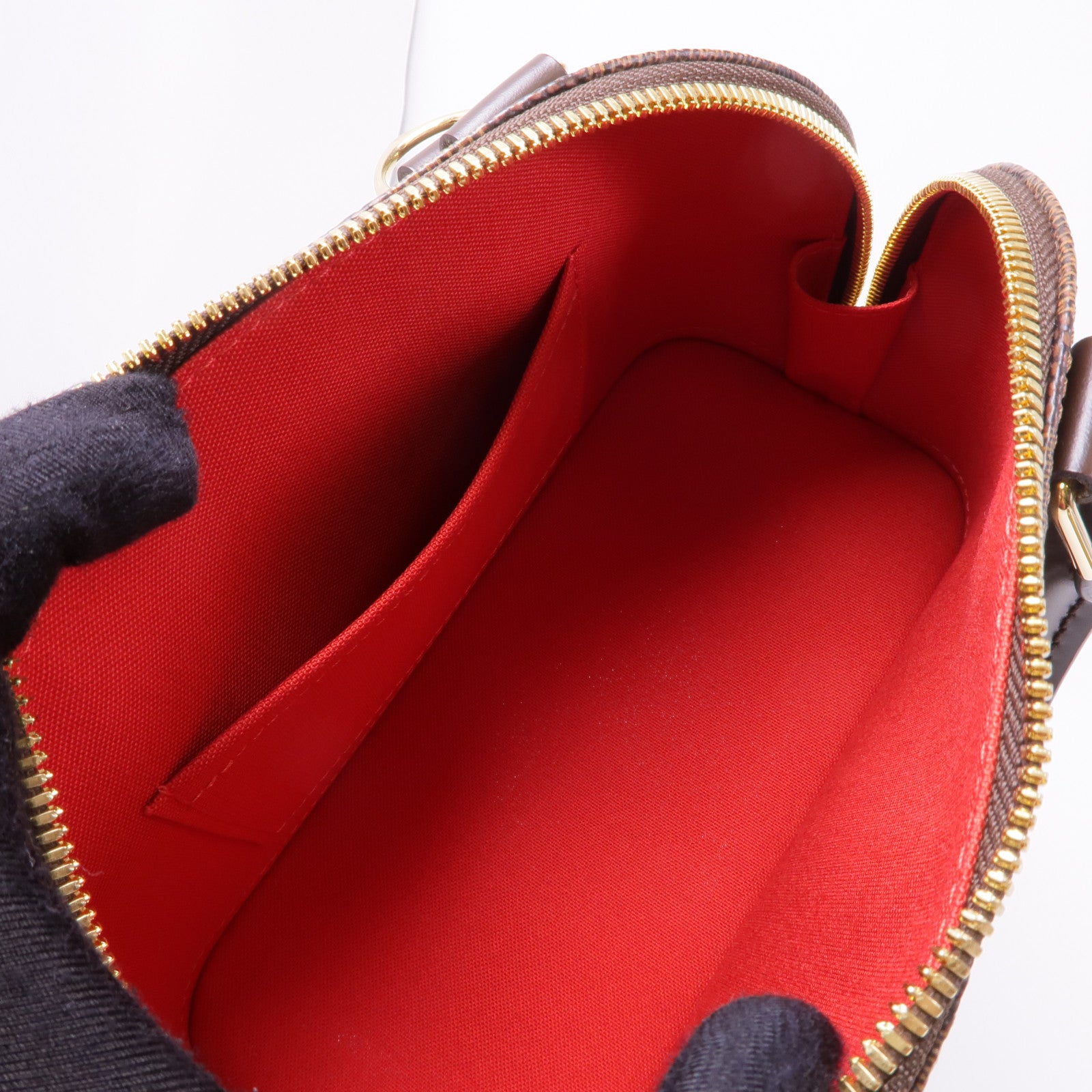 LOUIS VUITTON Damier Alma BB金扣手挽肩背兩用袋棕色