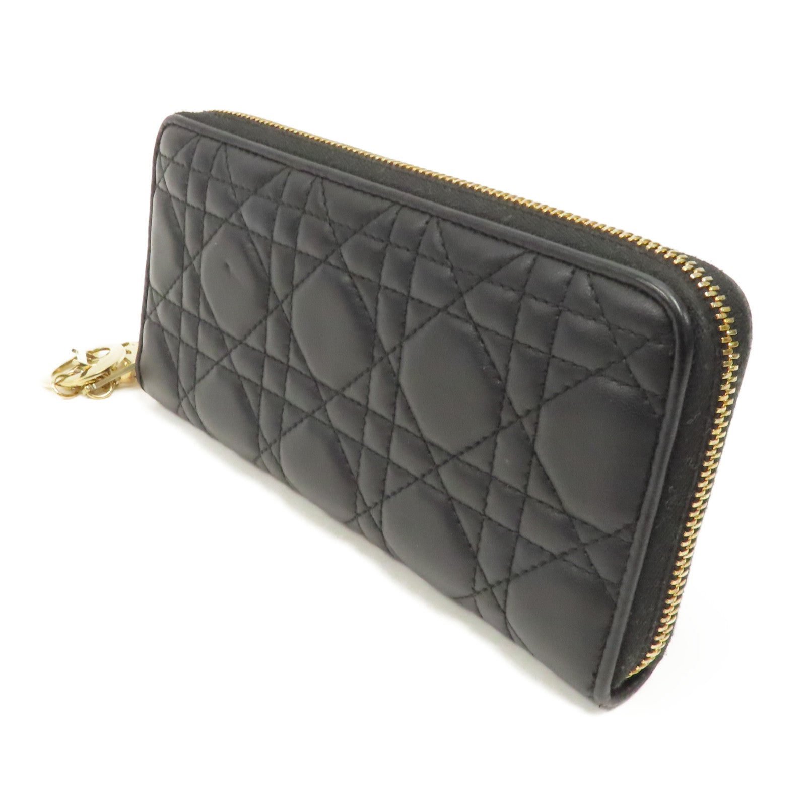 Dior 牛皮皮革Long Wallet金扣長錢包黑色