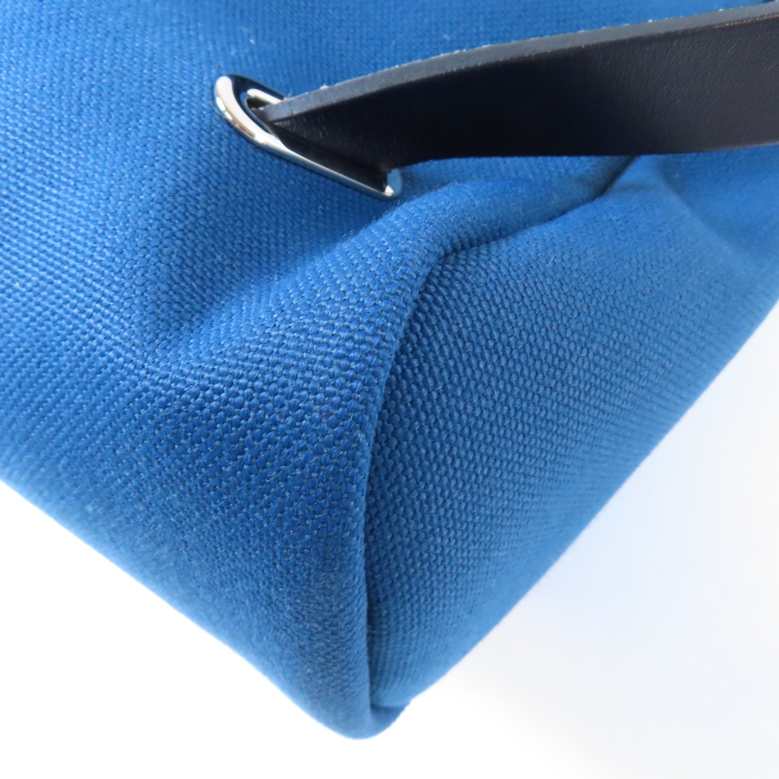 HERMES 帆布/皮革Herbag Backpack銀扣背包深藍色