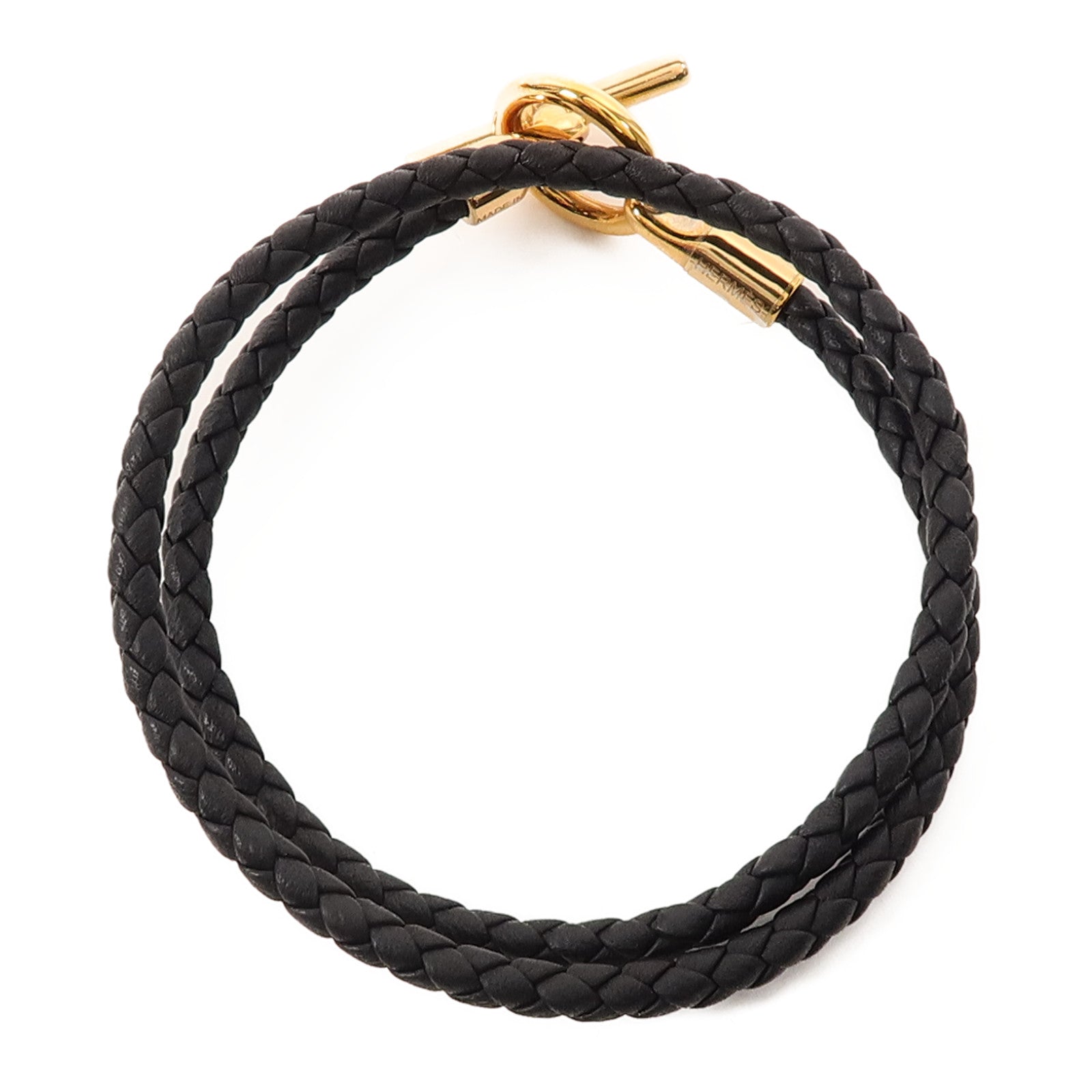 HERMES Swift皮革Glenan Double Tour Bracelet手帶Noir