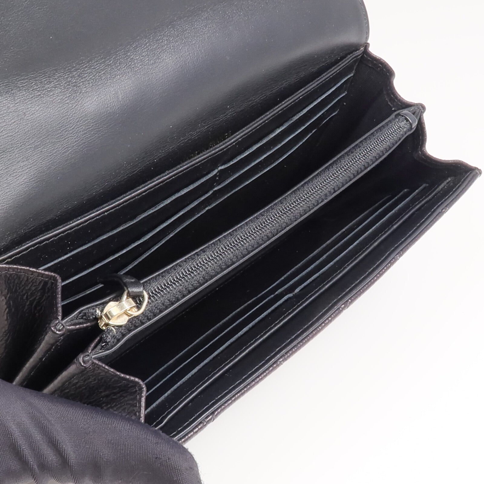 CHANEL 牛皮皮革Long Wallet金扣長錢包