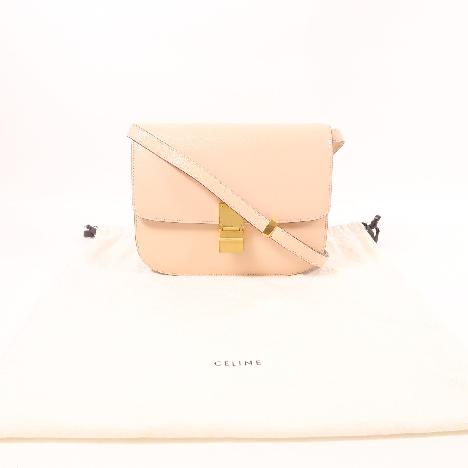 CELINE 【激減優惠】牛皮皮革Classic Box金扣肩背袋
