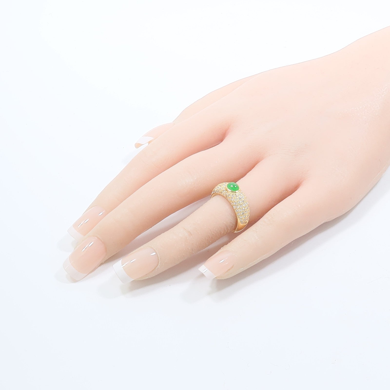 JEWELRY 18K黃金Jade Diamond Ring翡翠/鑽石戒指