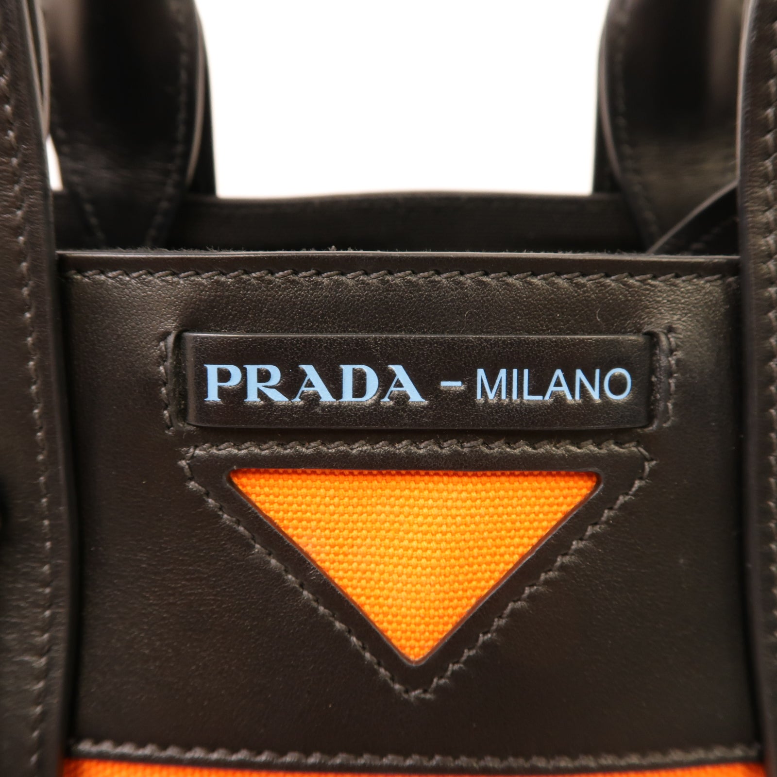 PRADA 帆布2way Shoulder Bag銀扣手挽肩背兩用袋橙色