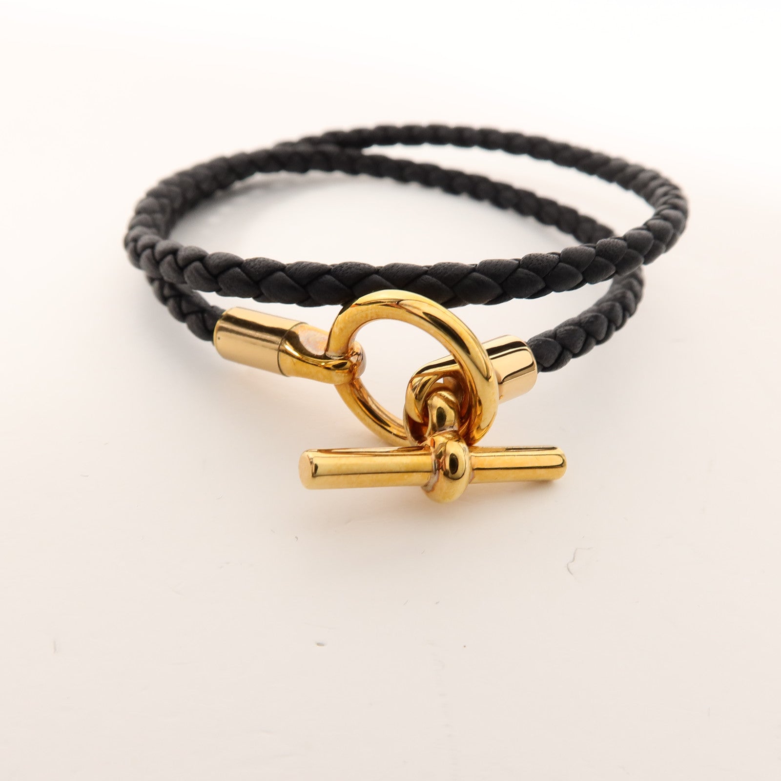 HERMES Swift皮革Glenan Double Tour Bracelet手帶Noir