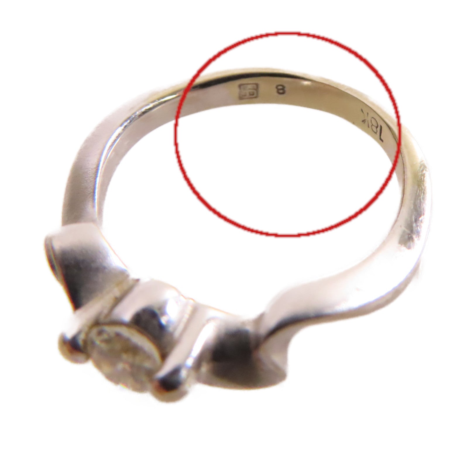 JEWELRY 【激減優惠】18K白金/鑽石Diamond Ring戒指US#4.25