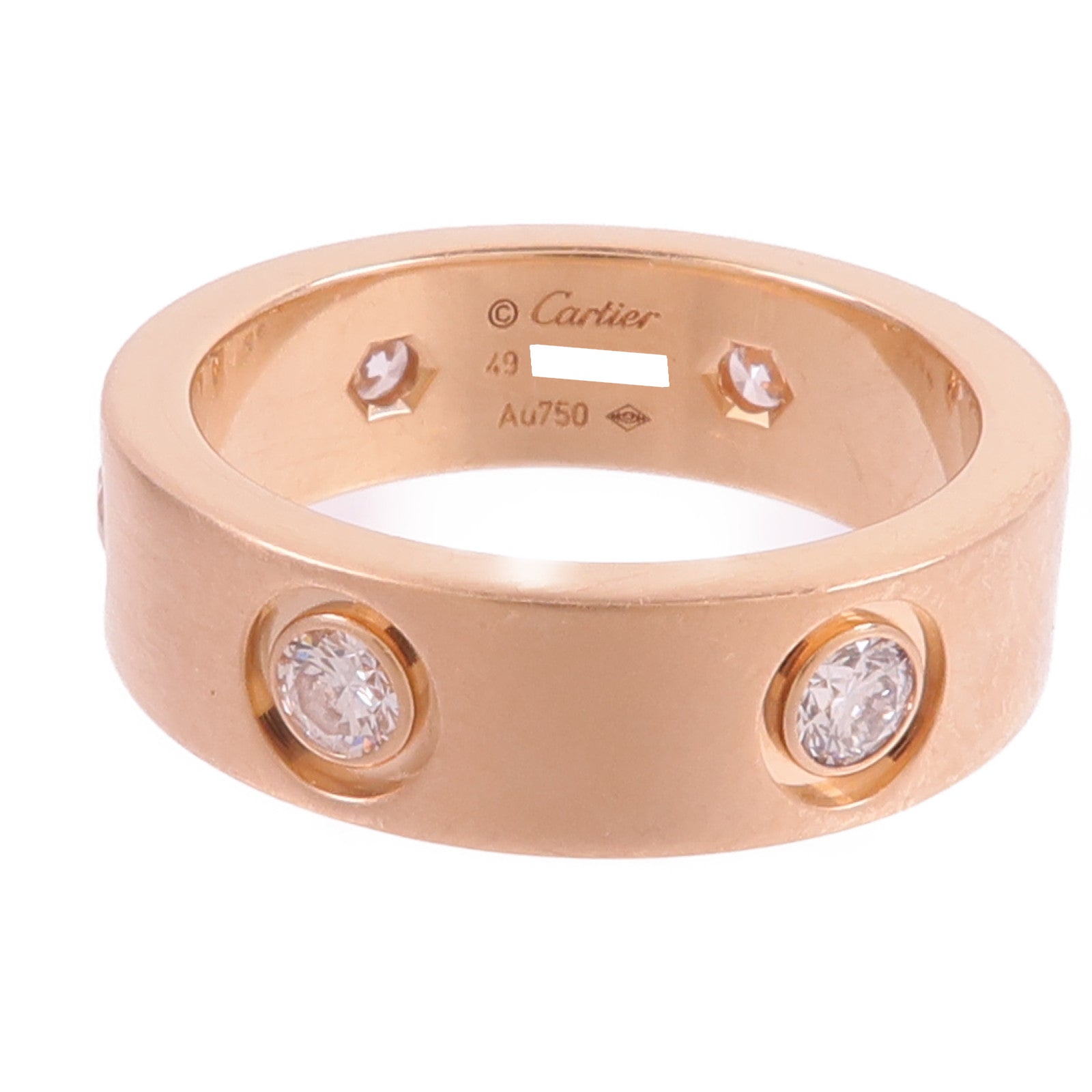 CARTIER 18K玫瑰金Love Ring 6 Diamonds鑽石戒指