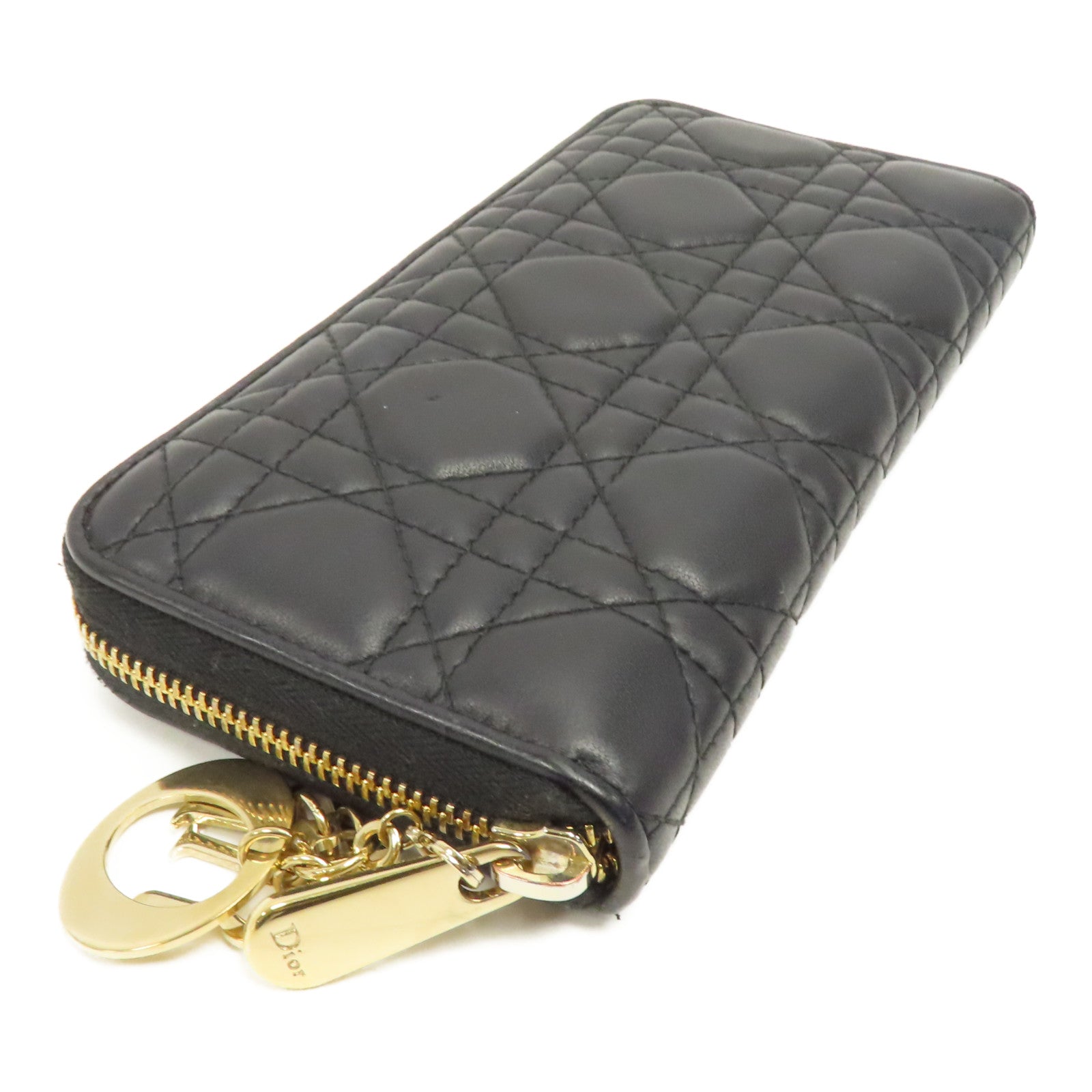 Dior 牛皮皮革Long Wallet金扣長錢包黑色
