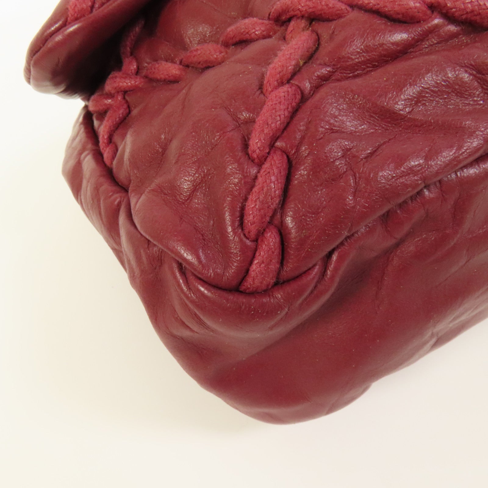 CHANEL 牛皮皮革Chain Shoulder銀扣鏈帶肩背袋