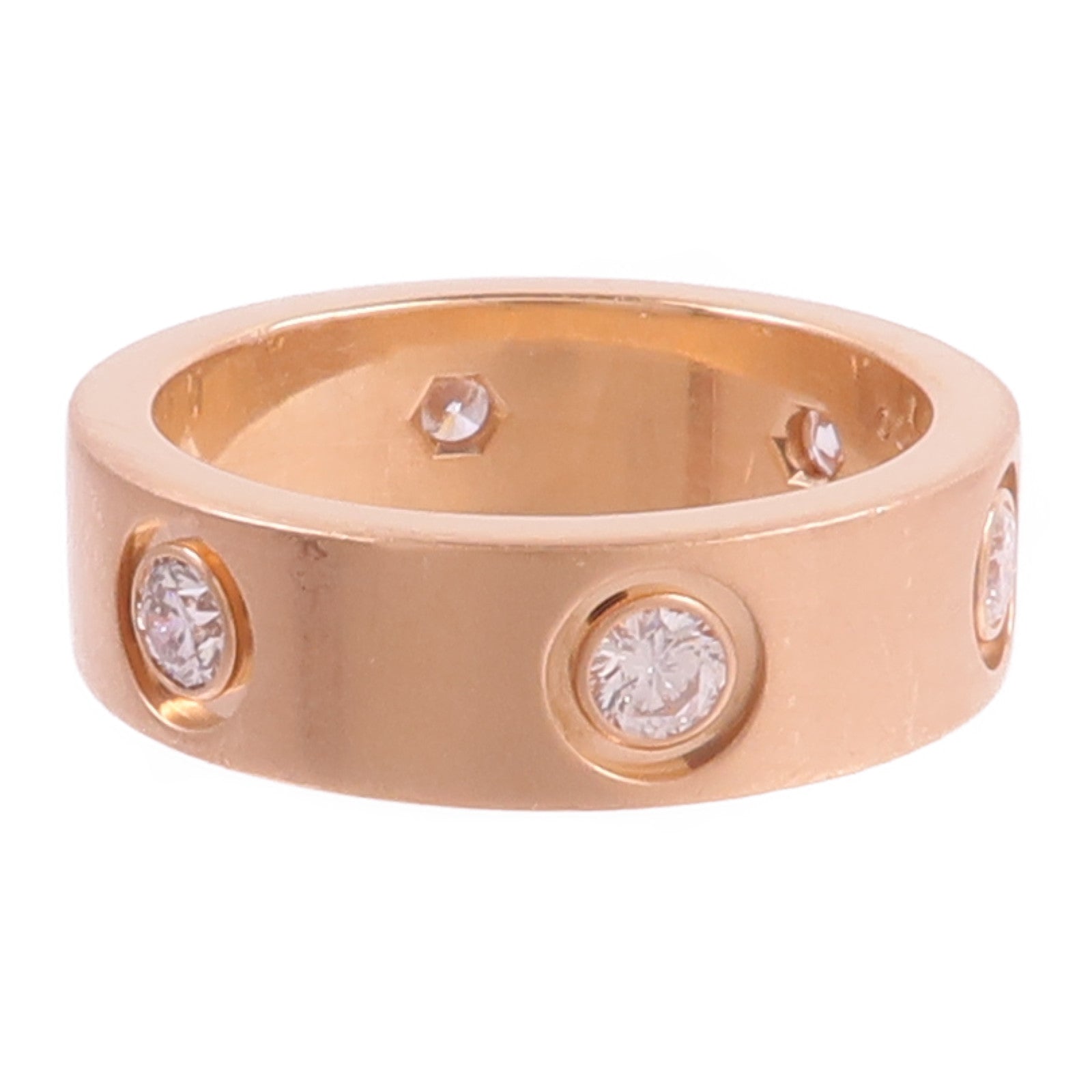 CARTIER 18K玫瑰金Love Ring 6 Diamonds鑽石戒指