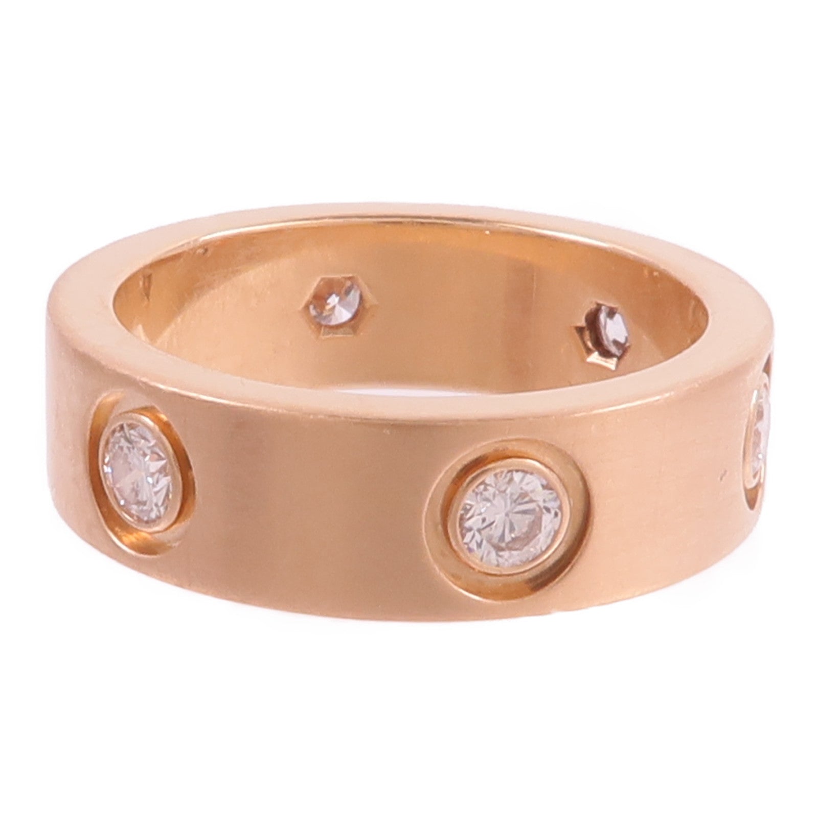 CARTIER 18K玫瑰金Love Ring 6 Diamonds鑽石戒指