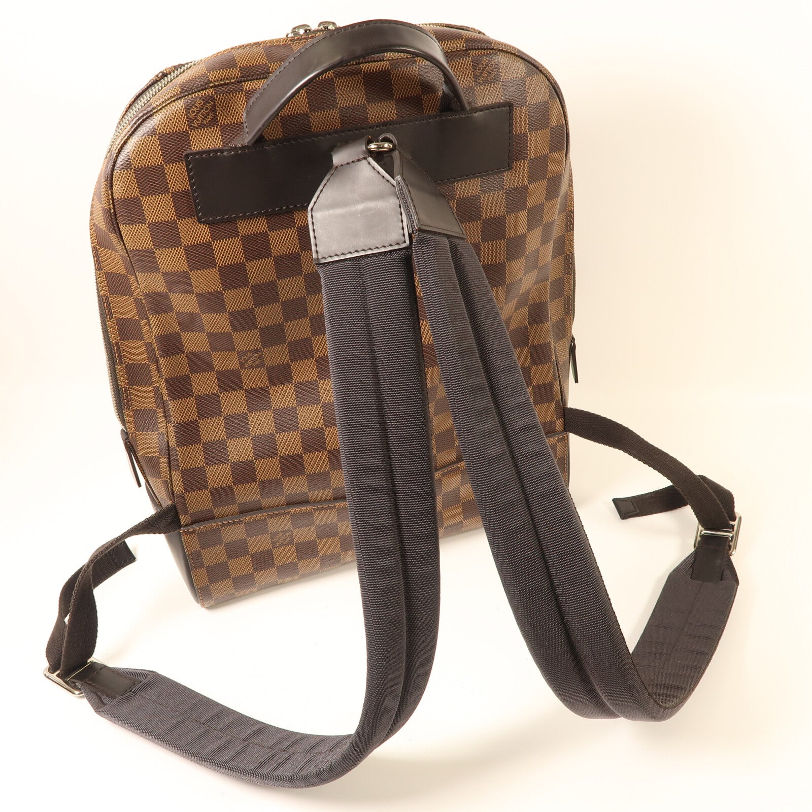 LOUIS VUITTON Damier Ebene Jake Backpack銀扣背包