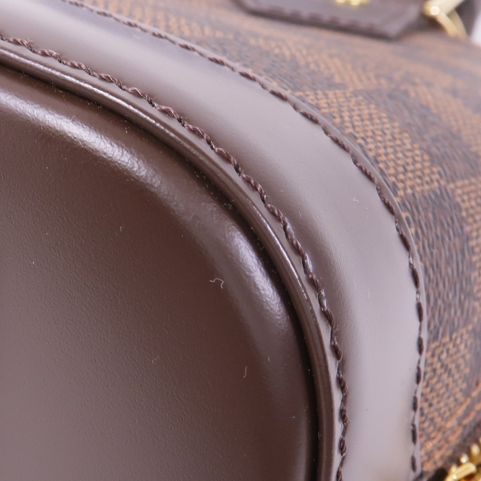 LOUIS VUITTON Damier Alma BB金扣手挽肩背兩用袋棕色