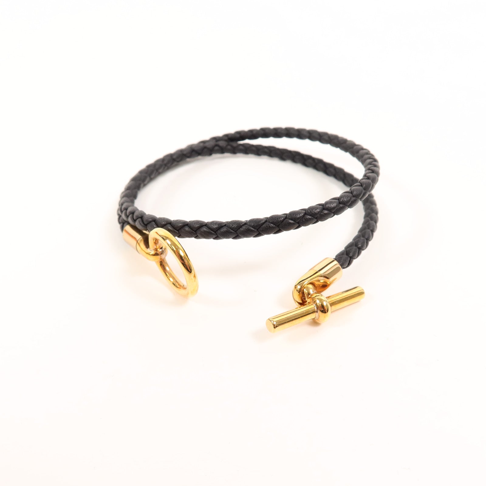 HERMES Swift皮革Glenan Double Tour Bracelet手帶Noir