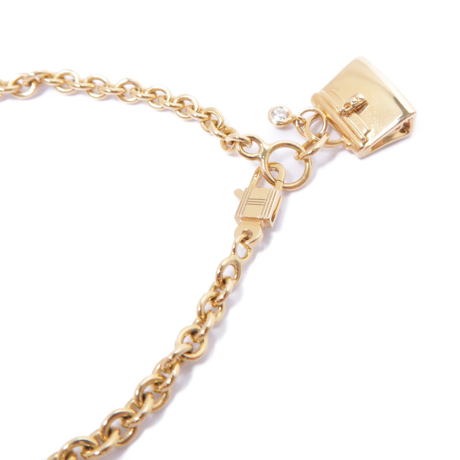 HERMES 18K玫瑰金Amulettes Kelly Pampille 0.04ct鑽石手鏈