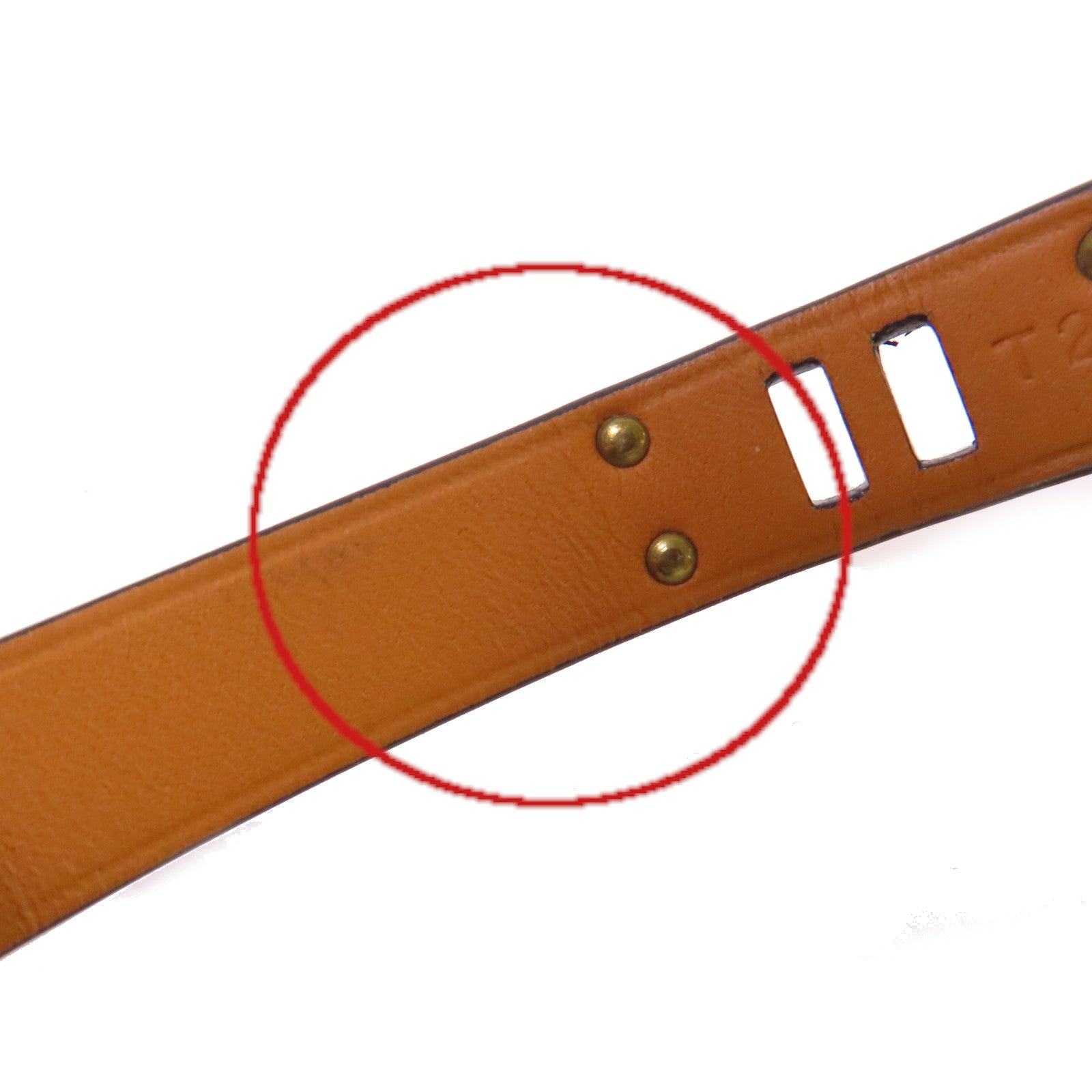 HERMES 【激減優惠】牛皮皮革/金屬Mini Dog Double Tour Bracelet金扣手鐲黑色/金色#T2