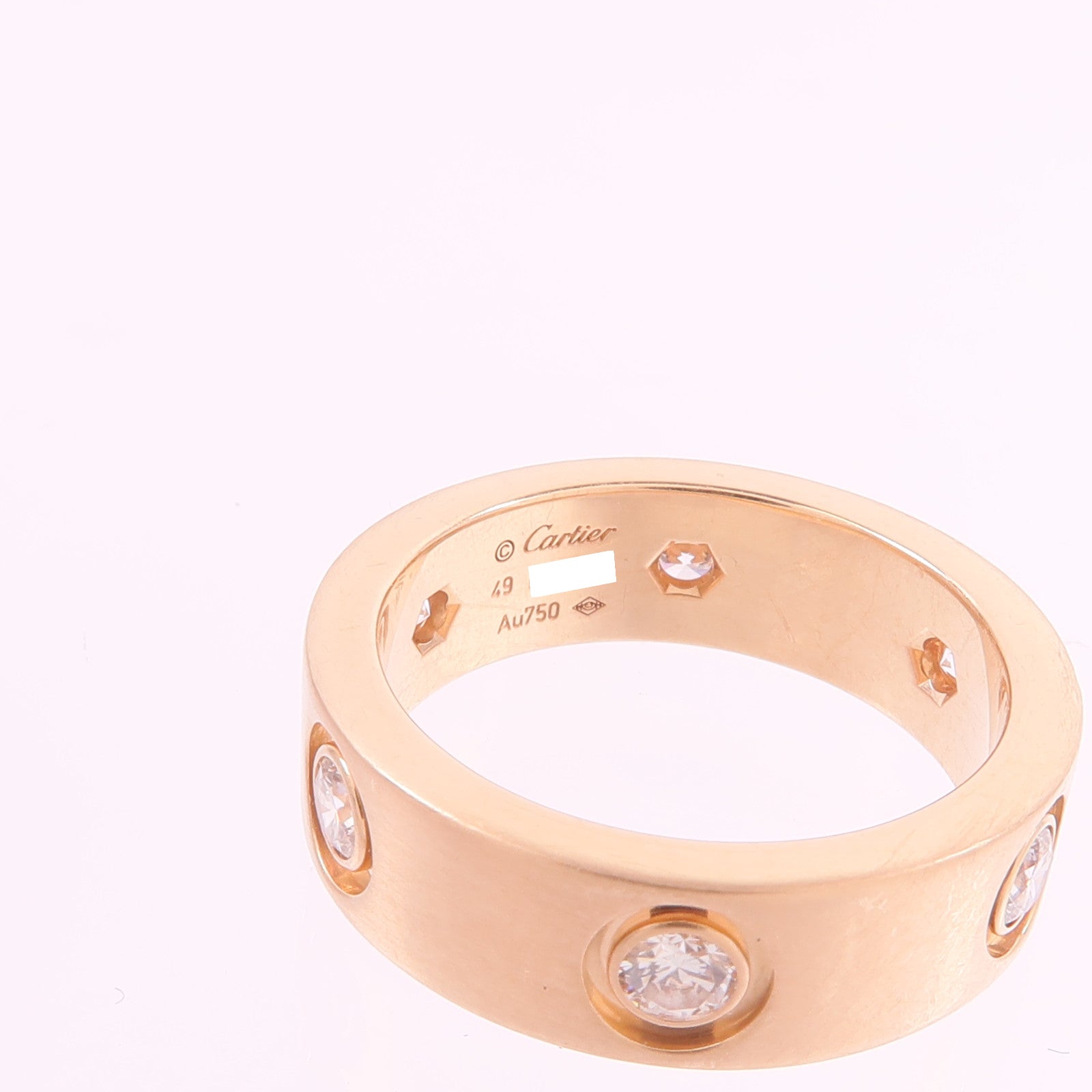 CARTIER 18K玫瑰金Love Ring 6 Diamonds鑽石戒指