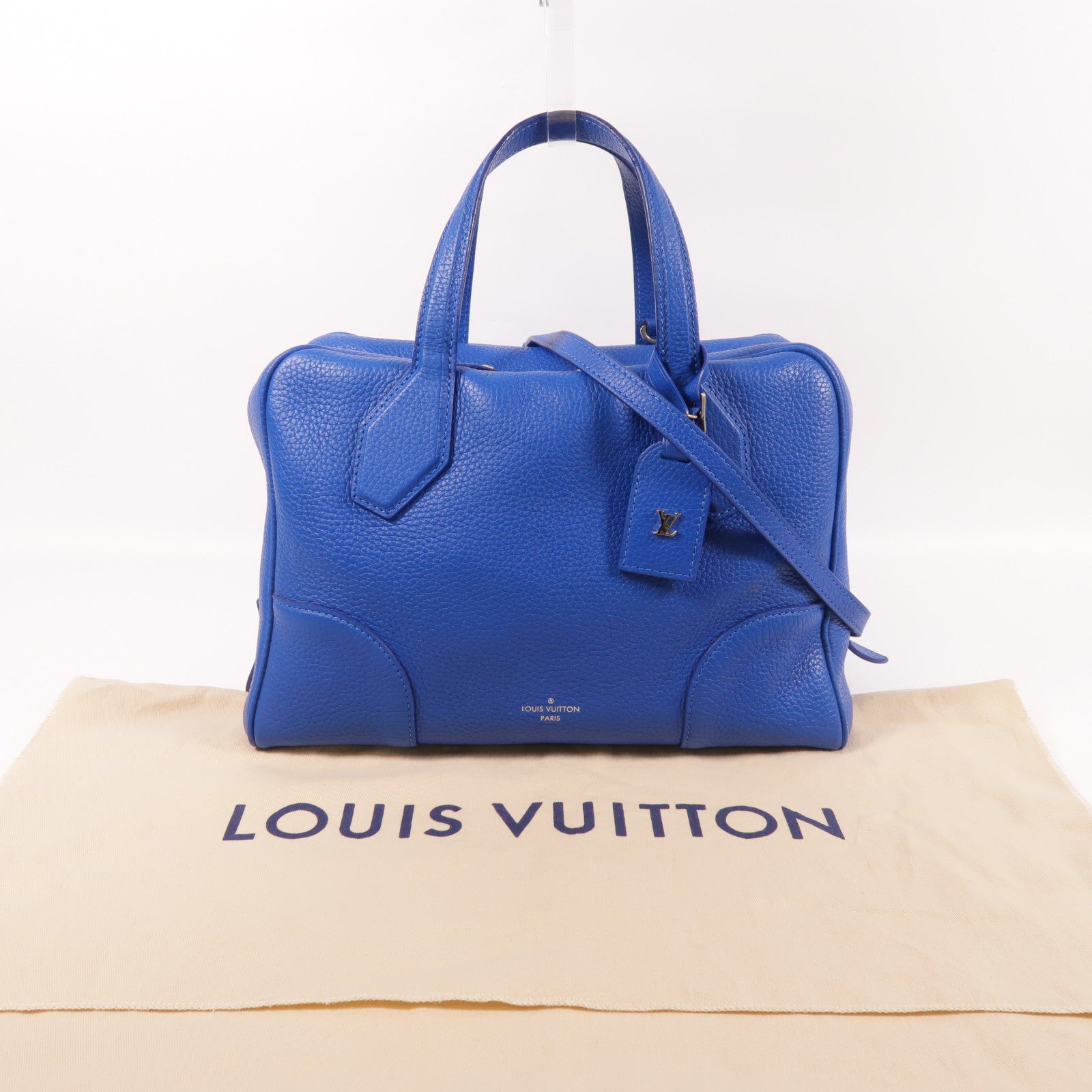LOUIS VUITTON LV SHW Dora Ultra Soft MM 2 Way Shoulder Bag Calfskin Leather Blue