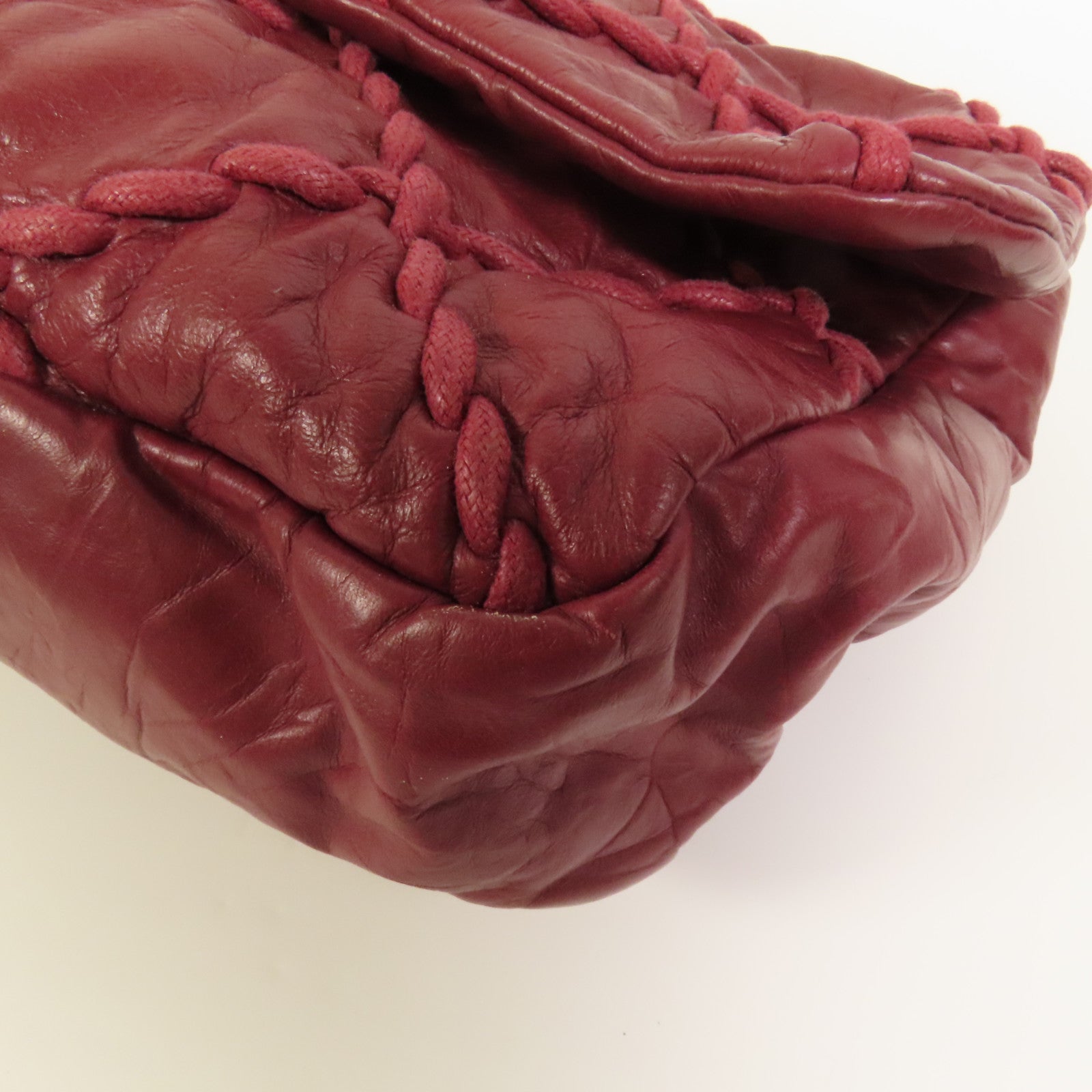 CHANEL 牛皮皮革Chain Shoulder銀扣鏈帶肩背袋