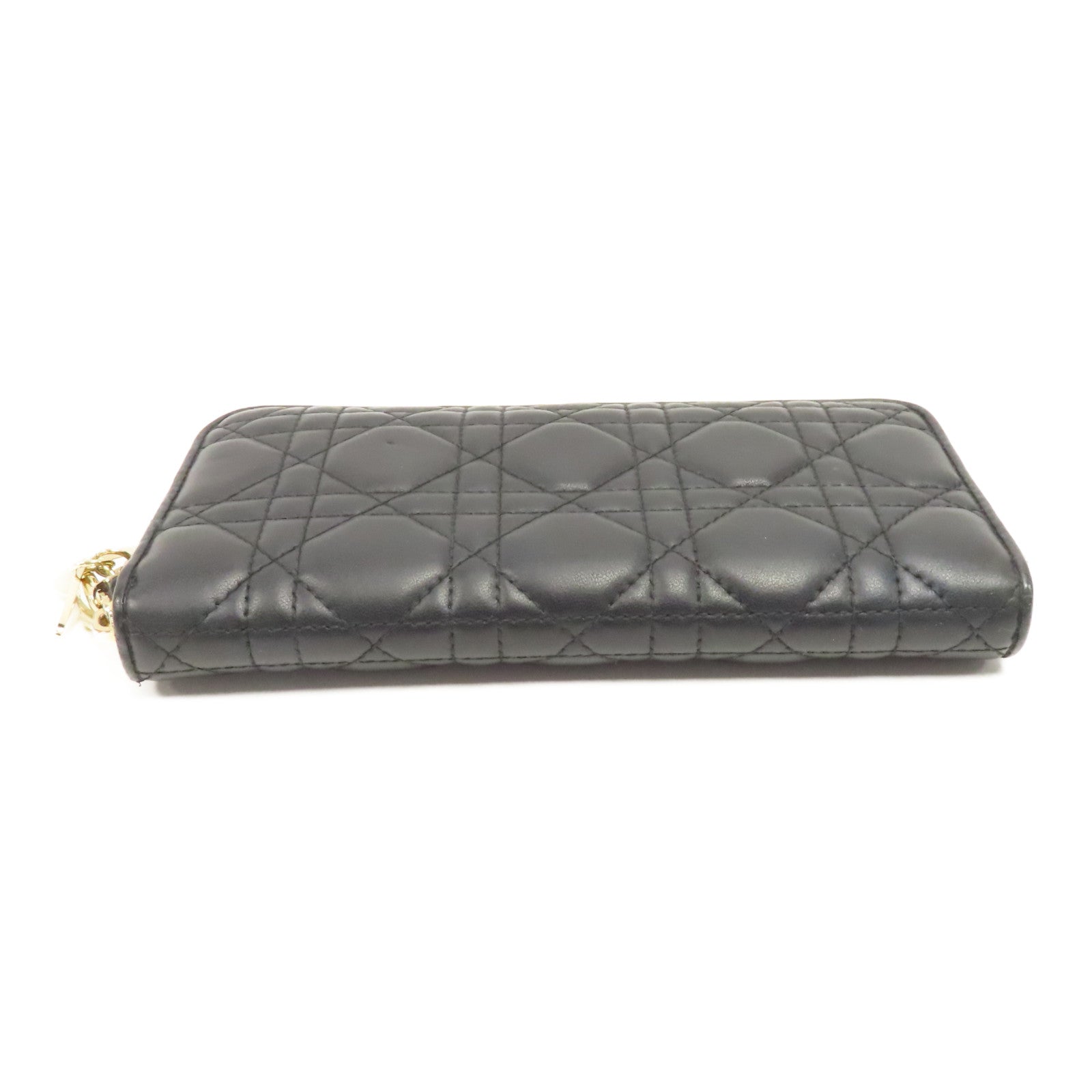 Dior 牛皮皮革Long Wallet金扣長錢包黑色