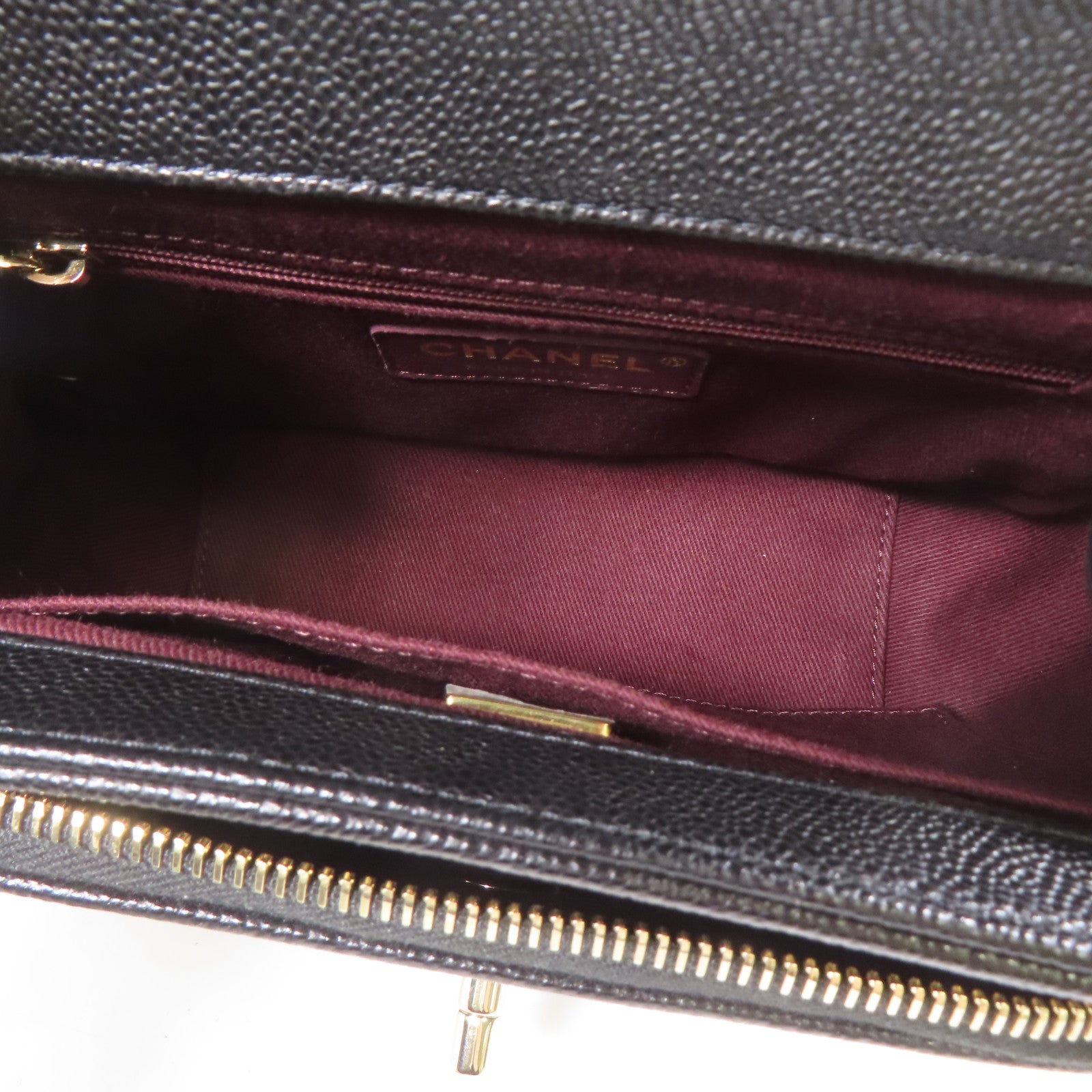 CHANEL 牛皮皮革2 Way Shoulder Bag金扣手挽肩背兩用袋黑色