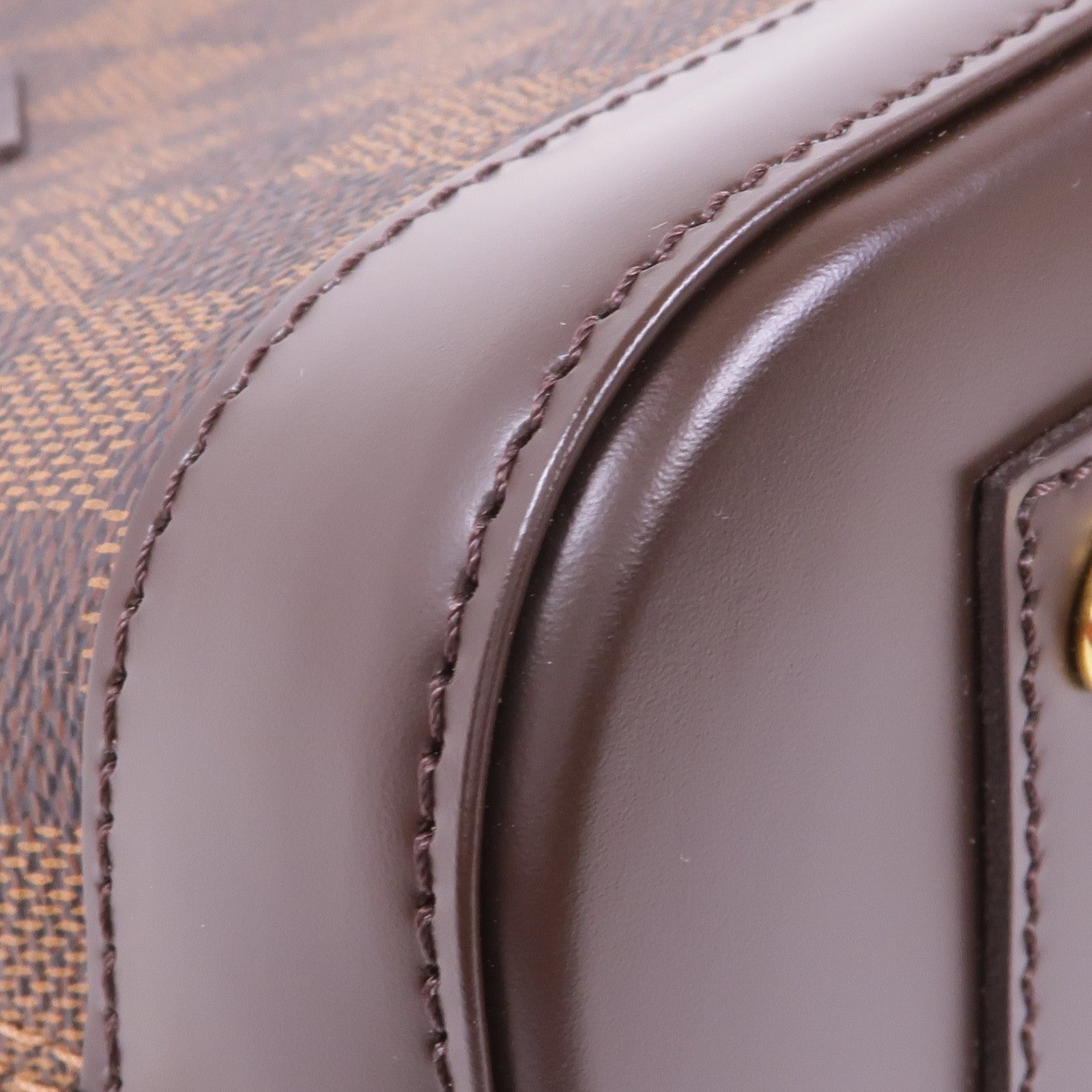 LOUIS VUITTON Damier Alma BB金扣手挽肩背兩用袋棕色